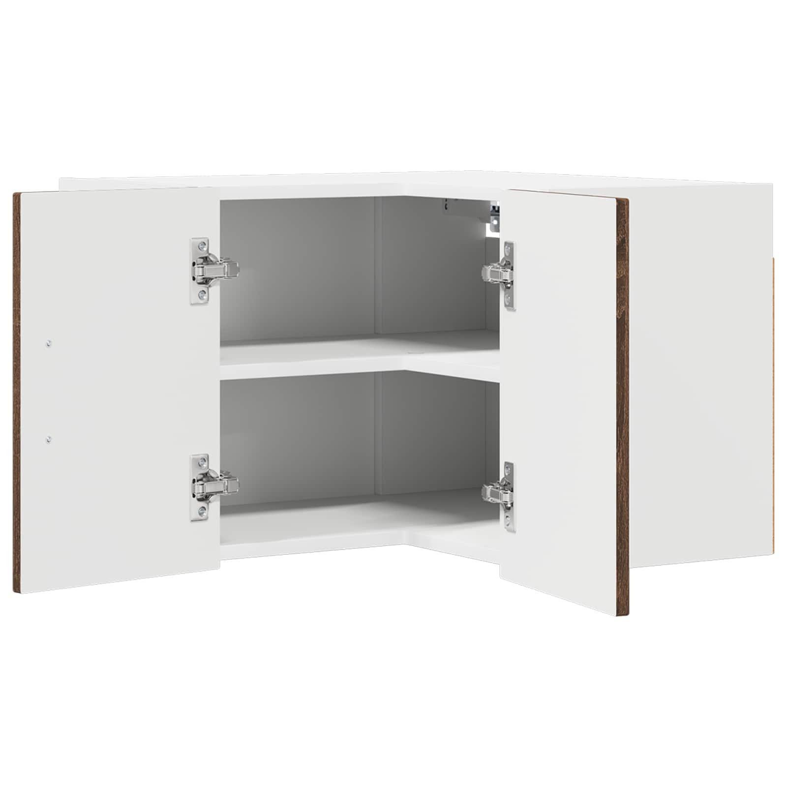 vidaXL Wand-Eckschrank LUCCA Brauneiche 57 x 57 x 40 cm Holzwerkstoff
