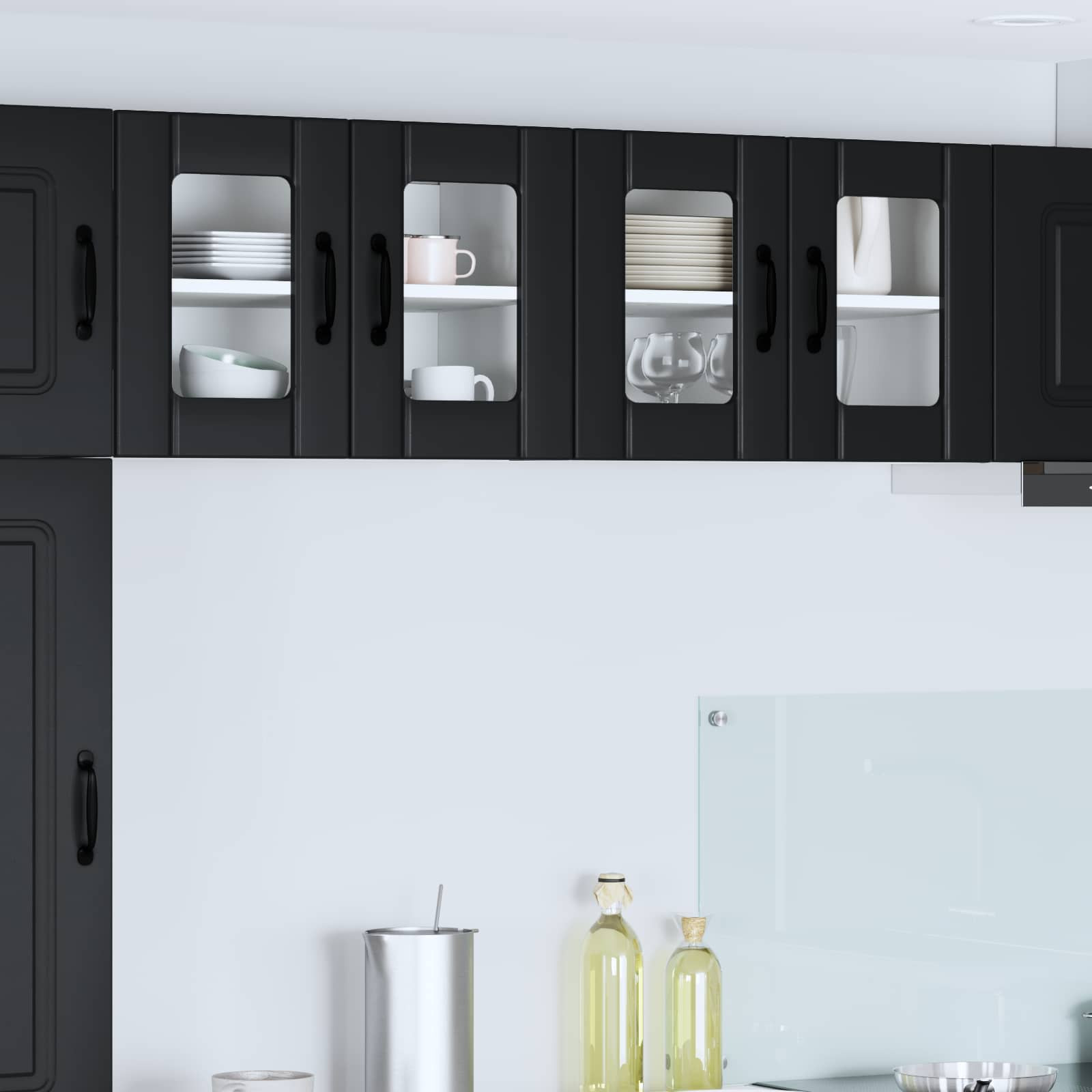 vidaXL Wandglas-Schrank LUCCA Schwarz 60 x 31 x 40 cm Holzwerkstoff