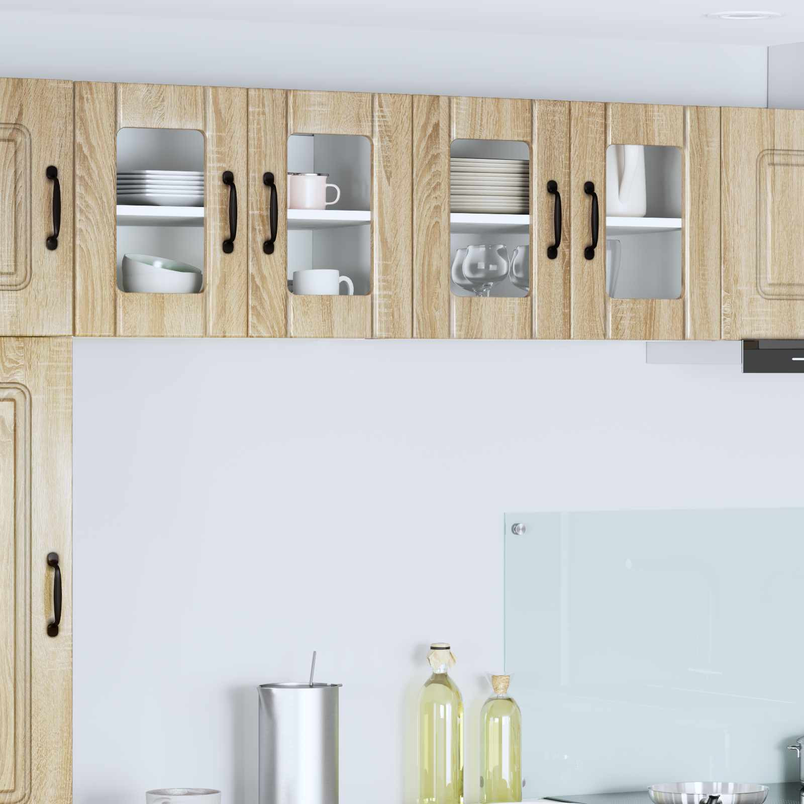 vidaXL Wandglas-Schrank LUCCA Sonoma-Eiche 60 x 31 x 40 cm