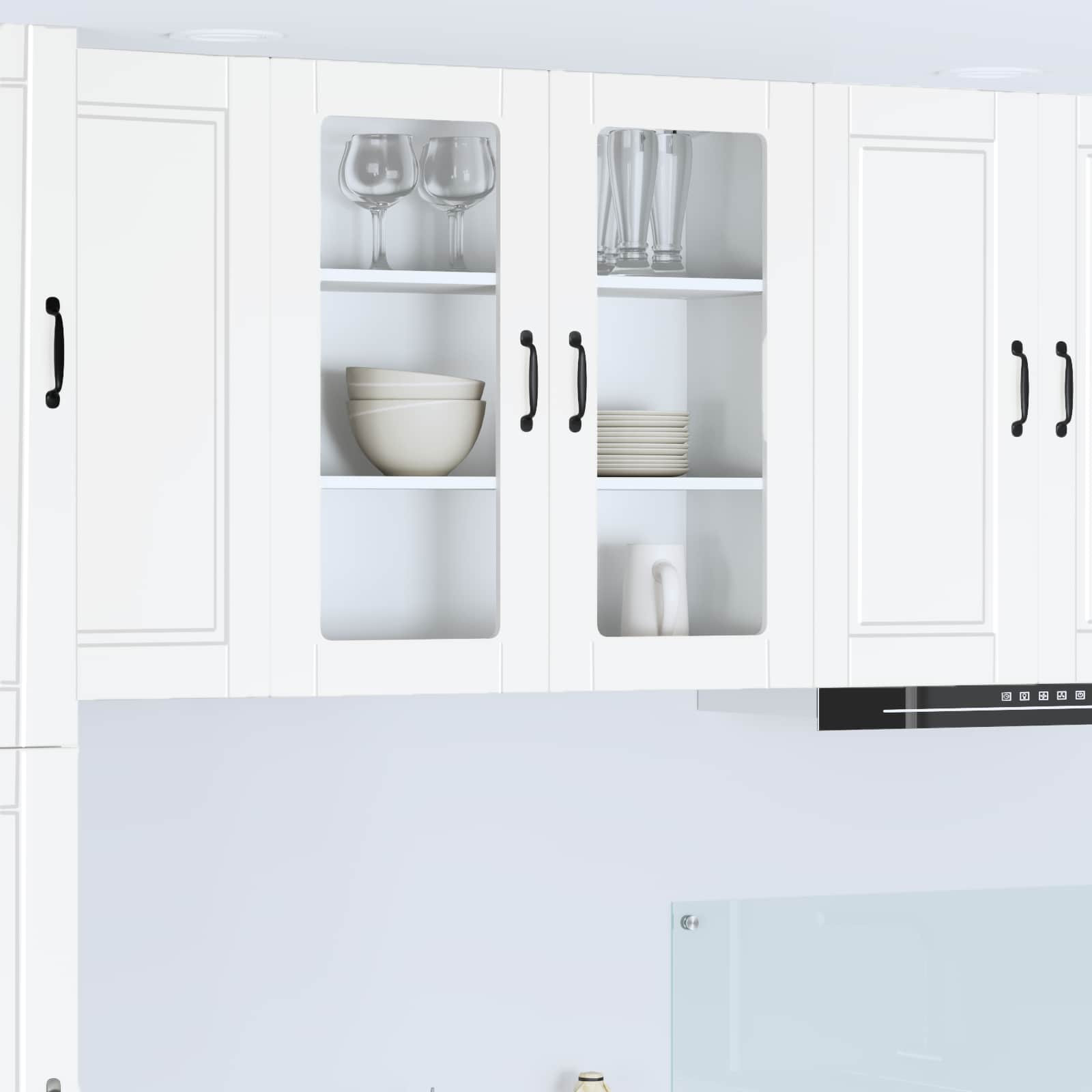 vidaXL Wandglas-Schrank PORTO Weiß 80 x 31 x 80 cm Holzwerkstoff