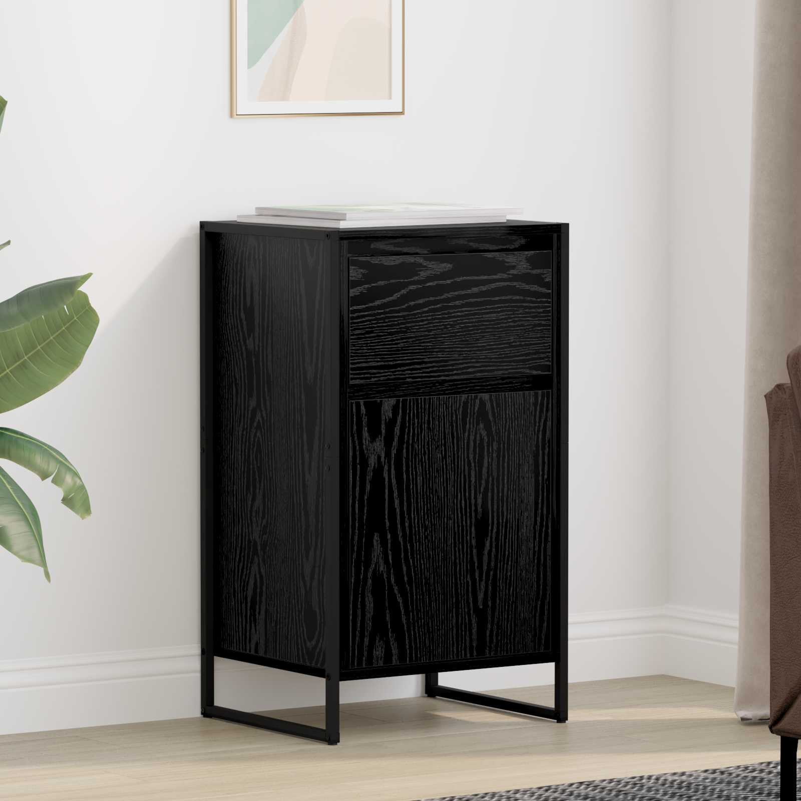 vidaXL Sideboard Schwarz Eichen-Optik 43 x 36 x 75,5 cm Holzwerkstoff