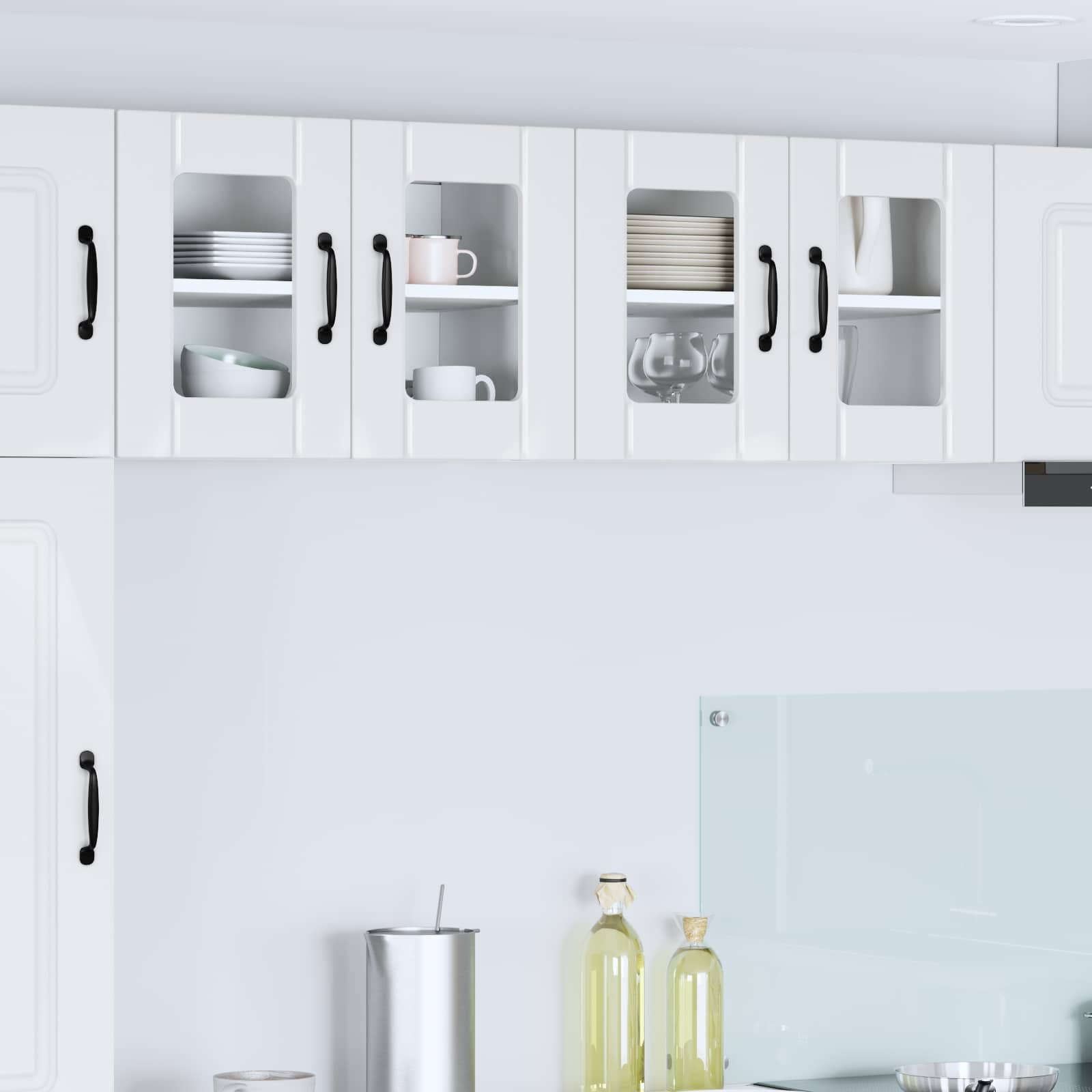 vidaXL Wandglas-Schrank LUCCA Hochglanz Weiß 60 x 31 x 40 cm