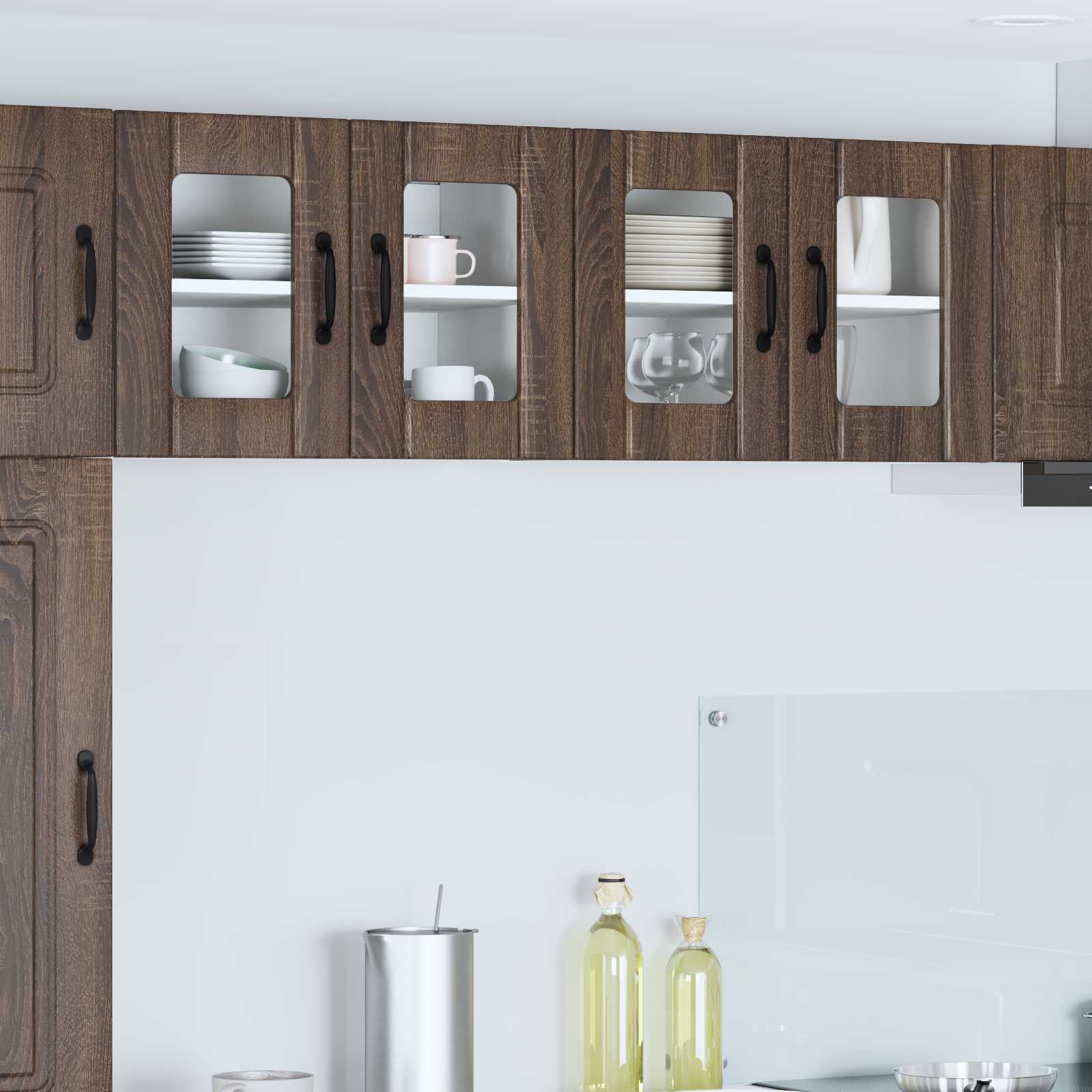 vidaXL Wandglas-Schrank LUCCA Brauneiche 60 x 31 x 40 cm Holzwerkstoff