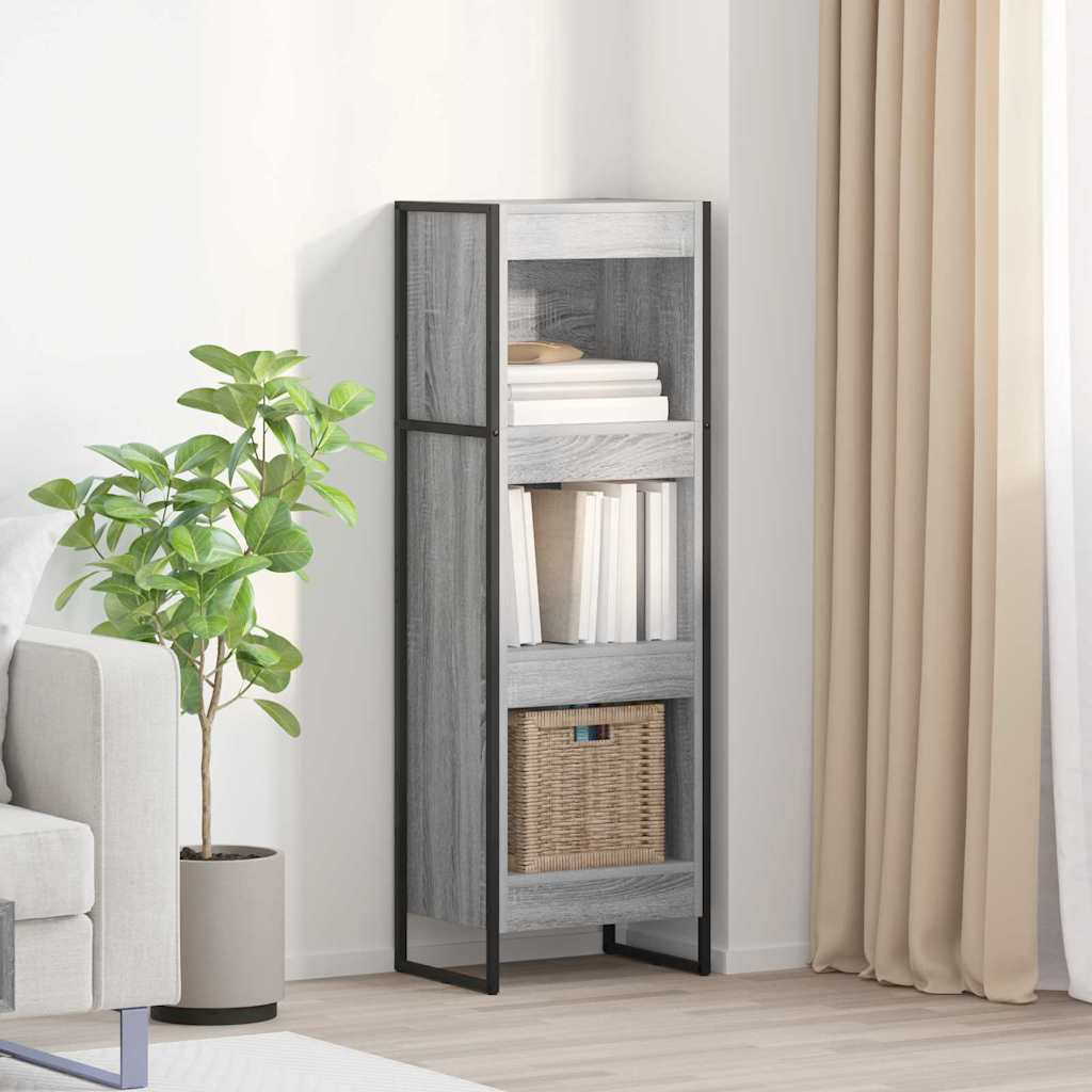 vidaXL Bücherregal Graues Sonoma 40 x 30 x 121 cm Holzwerkstoff