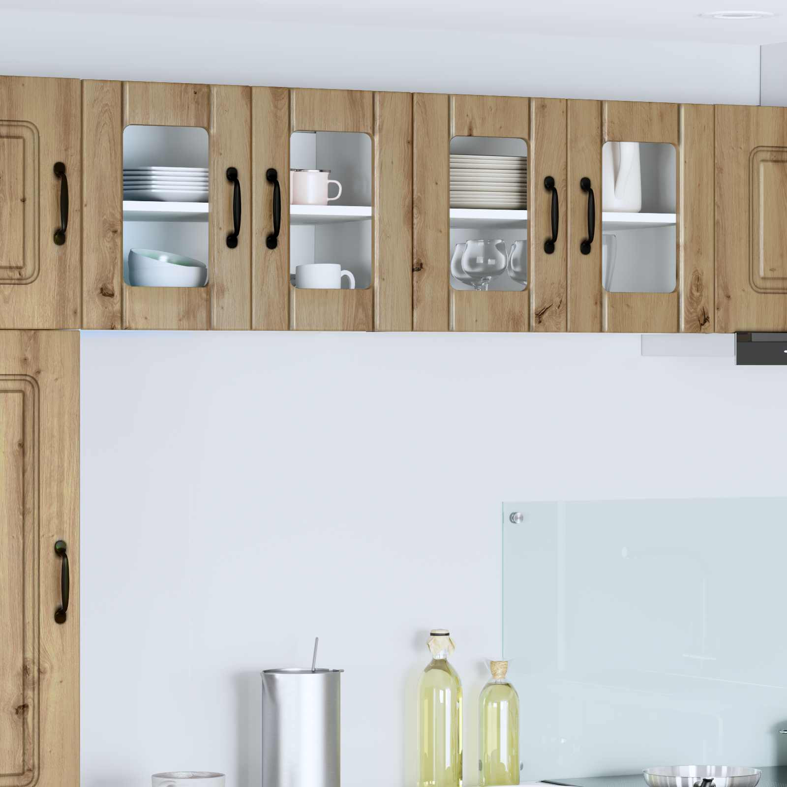 vidaXL Wandglas-Schrank LUCCA Artisan-Eiche 60 x 31 x 40 cm