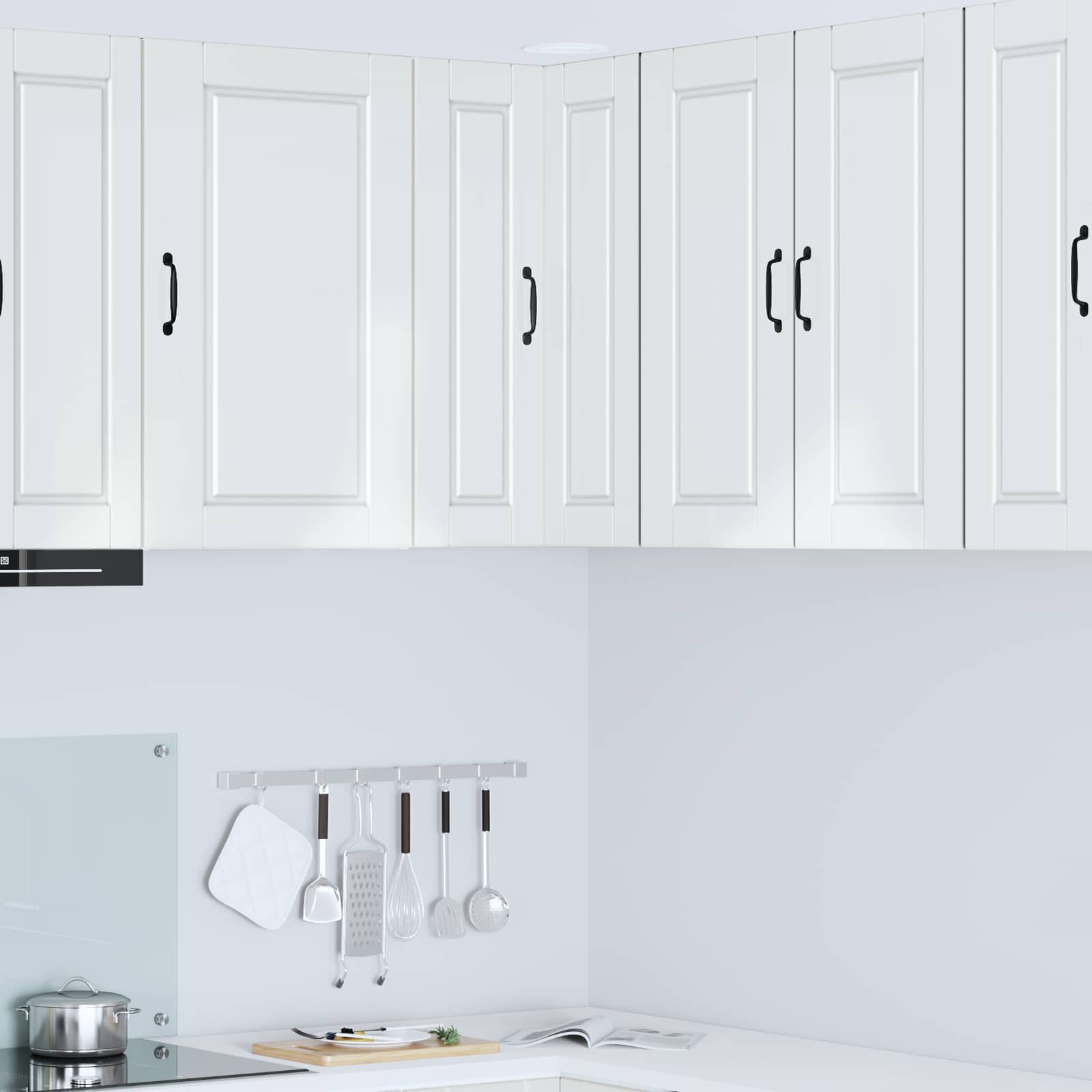 vidaXL Wand-Eckschrank PORTO Hochglanz Weiß 57 x 57 x 80 cm