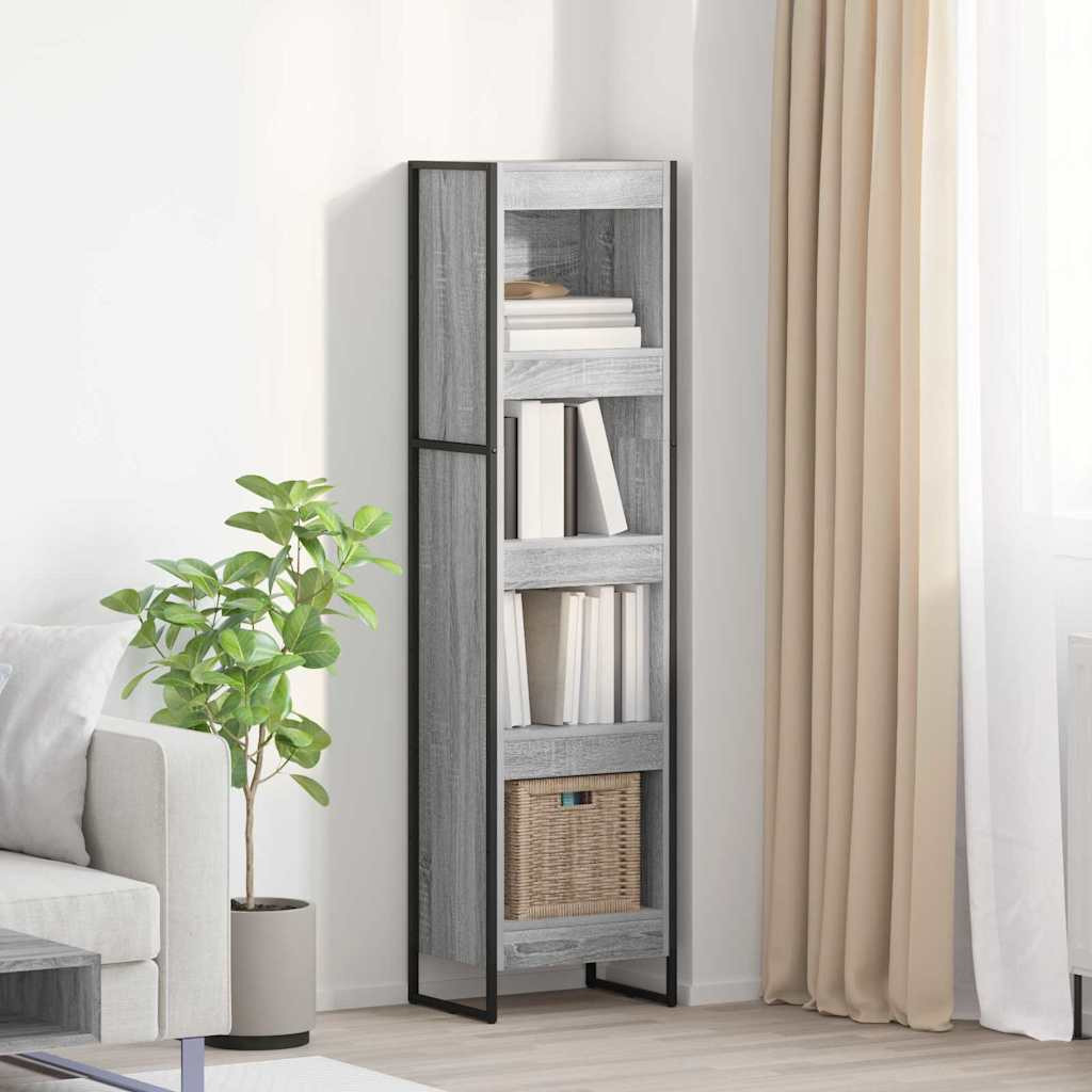 vidaXL Bücherregal Graues Sonoma 40 x 30 x 155 cm Holzwerkstoff