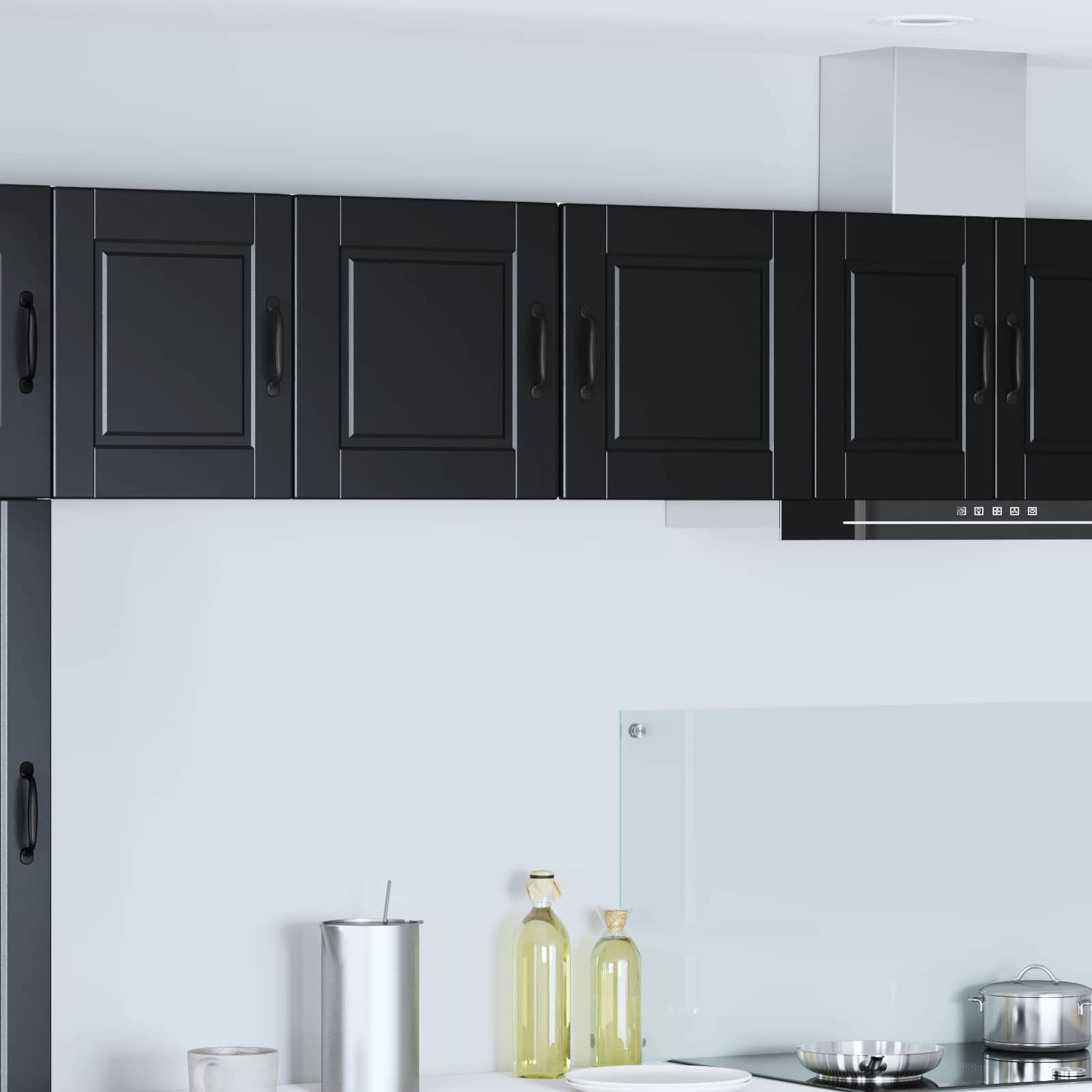 vidaXL Wandschrank PORTO 2 pcs Schwarz 40 x 31 x 40 cm Holzwerkstoff