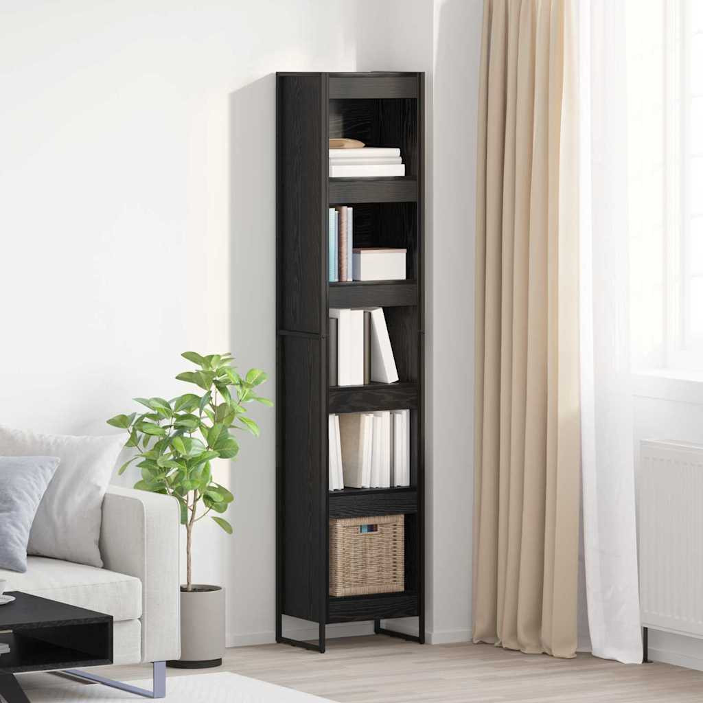 vidaXL Bücherregal Schwarz Eichen-Optik 40 x 30 x 189,5 cm