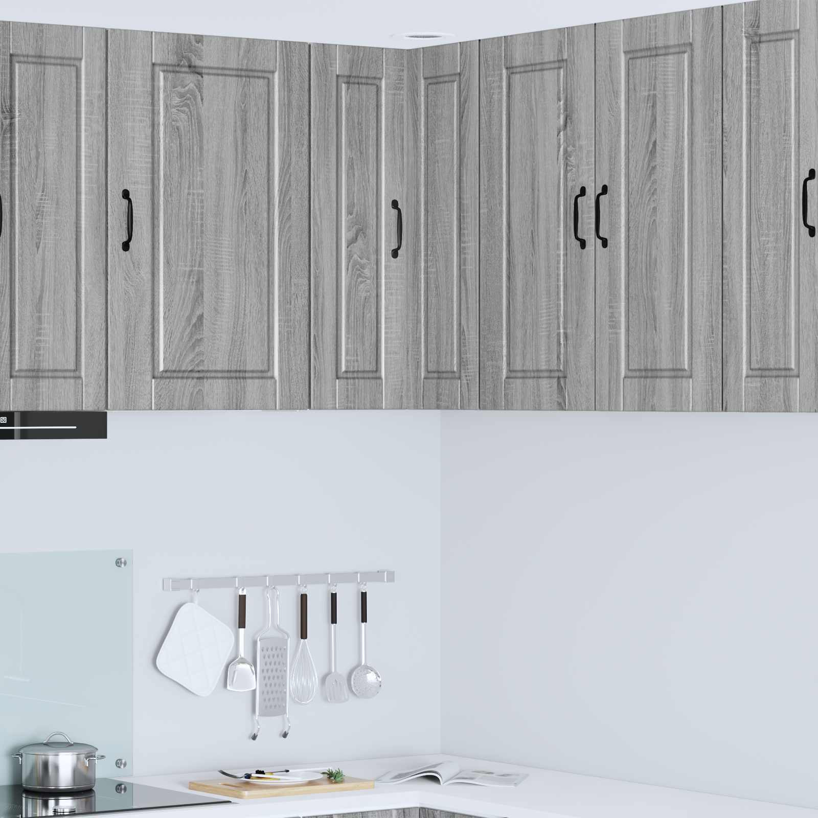 vidaXL Wand-Eckschrank PORTO Graues Sonoma 57 x 57 x 80 cm