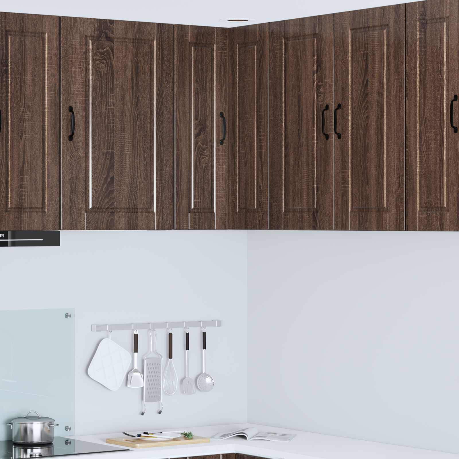vidaXL Wand-Eckschrank PORTO Braun Eichen-Optik 57 x 57 x 80 cm