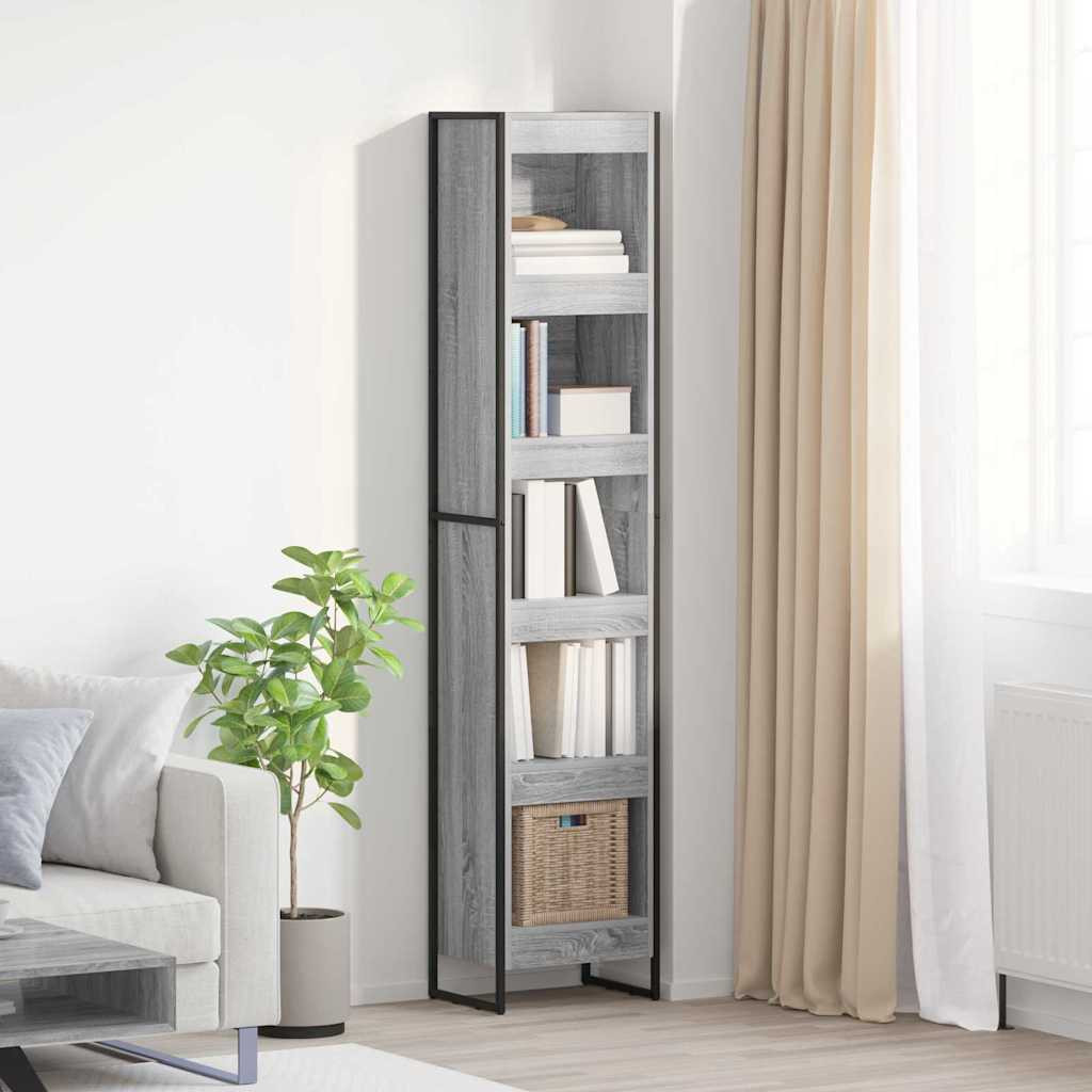 vidaXL Bücherregal Graues Sonoma 40 x 30 x 189,5 cm Holzwerkstoff