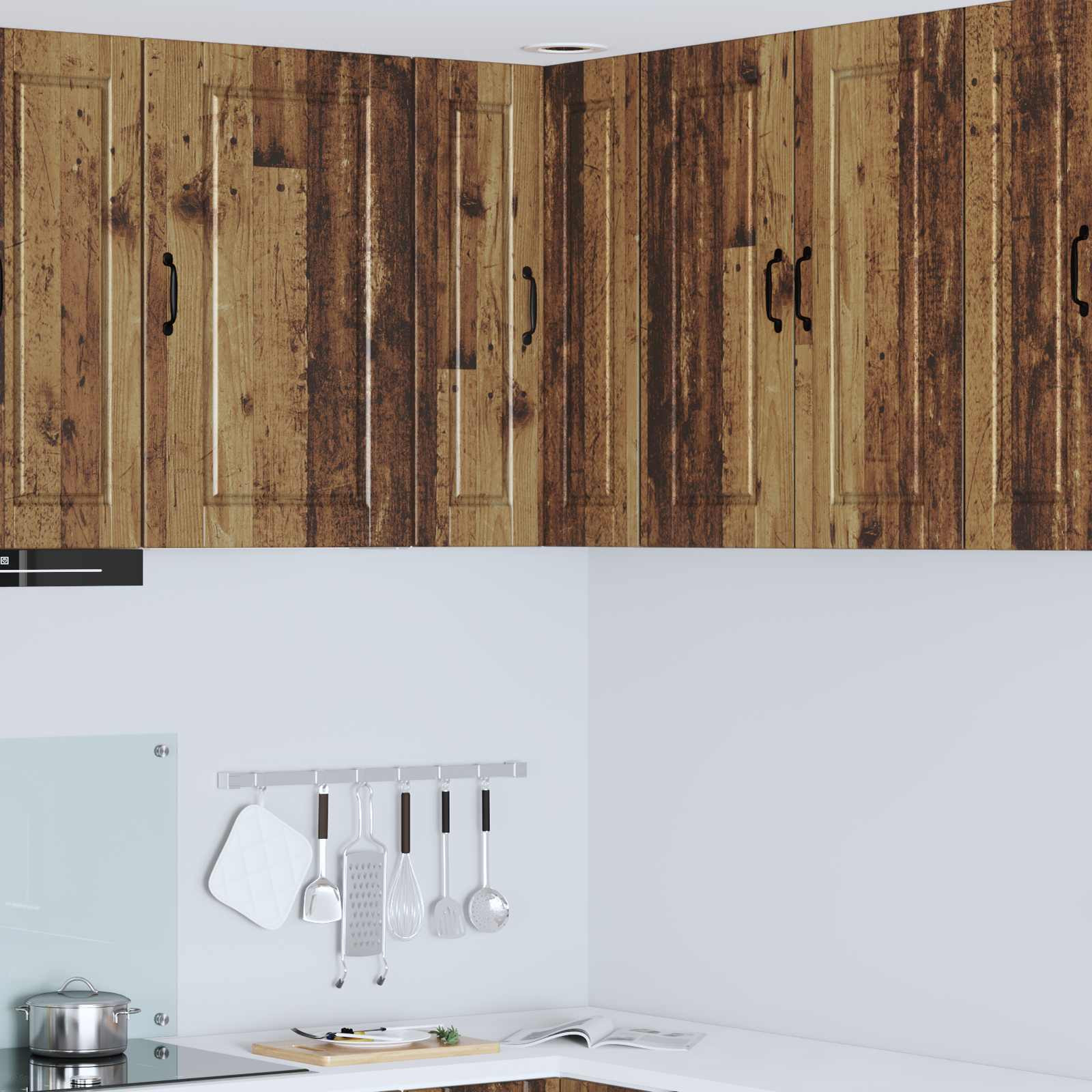 vidaXL Wand-Eckschrank PORTO Altholz 57 x 57 x 80 cm Holzwerkstoff