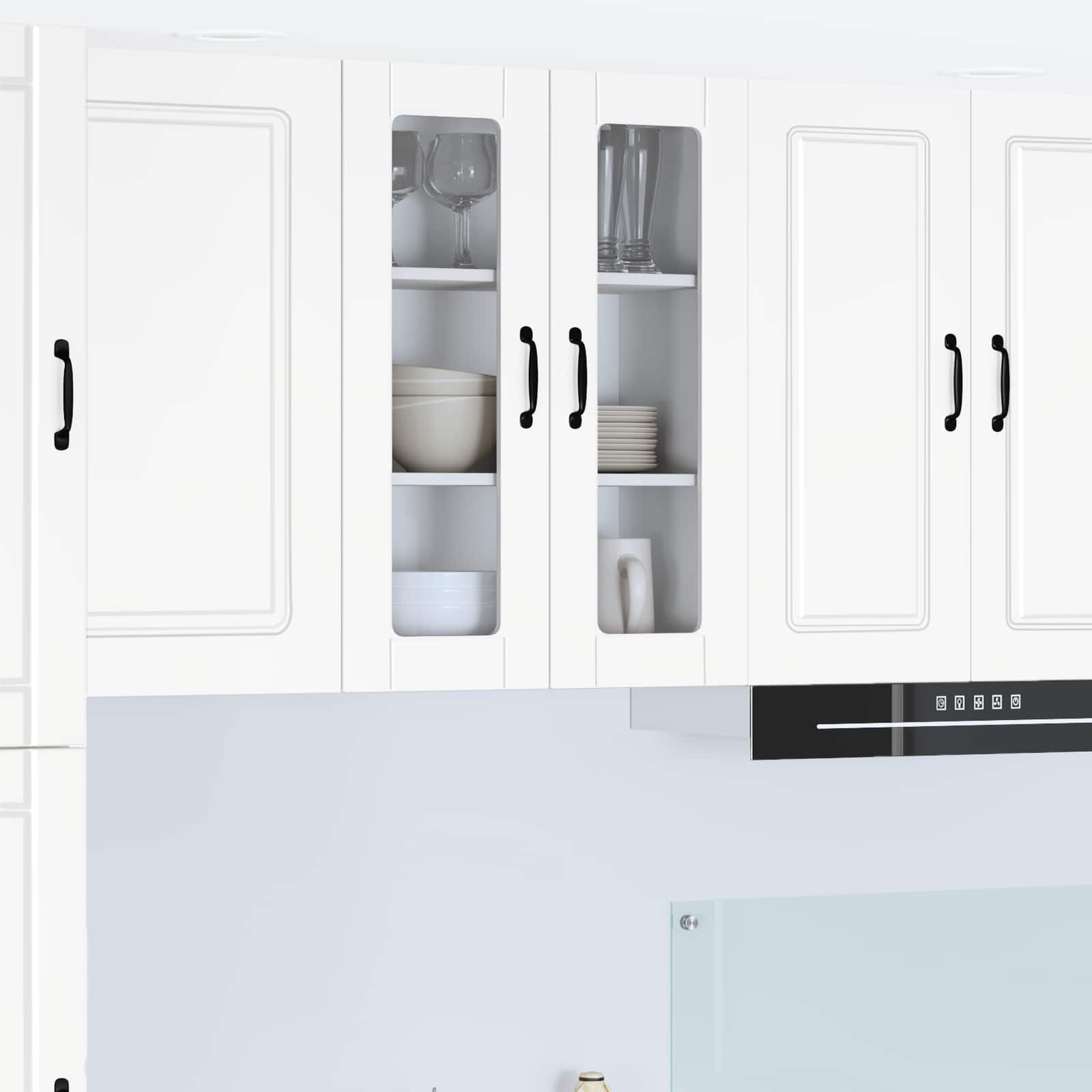 vidaXL Wandglas-Schrank PORTO Weiß 60 x 31 x 80 cm Holzwerkstoff