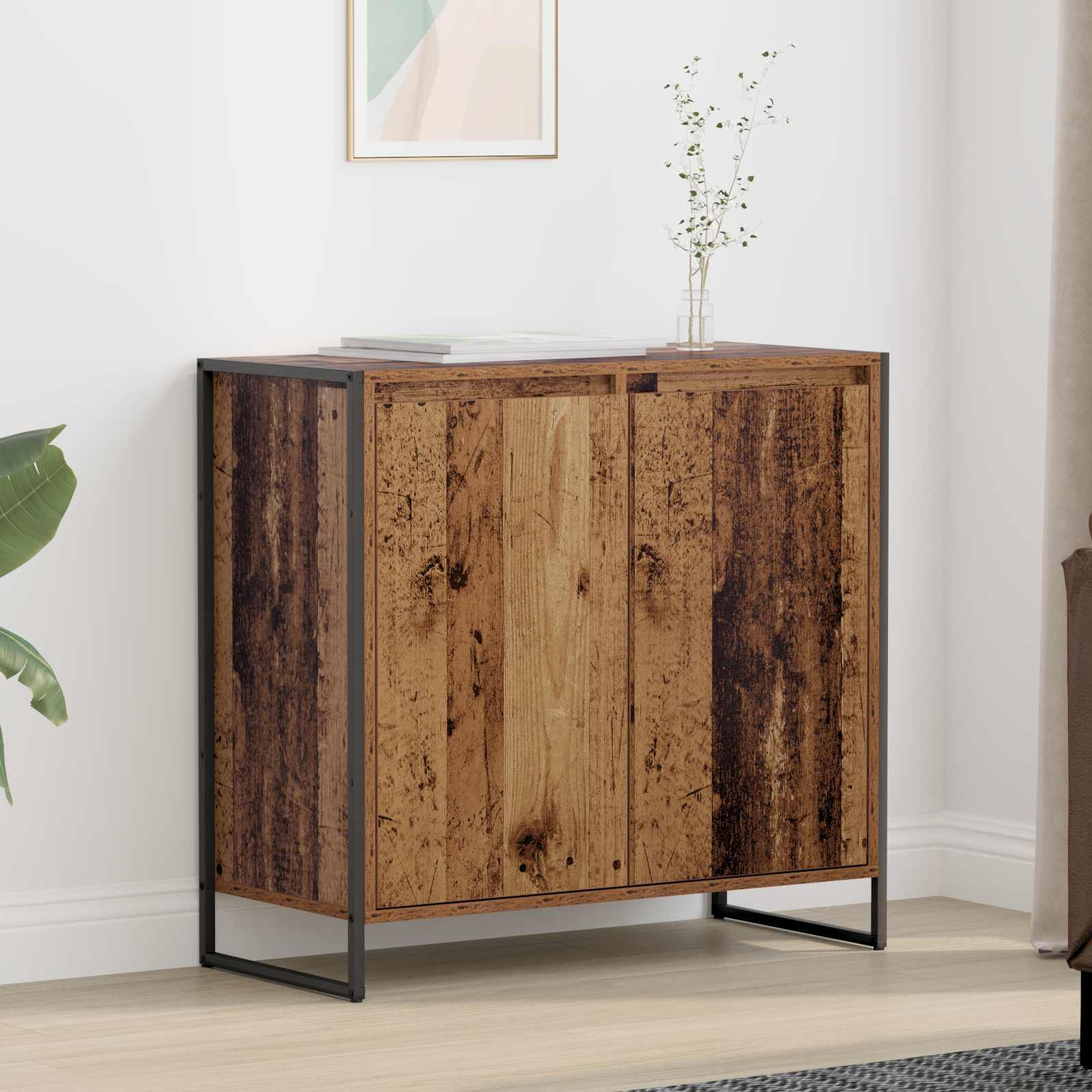 vidaXL Seitenschrank Altholz 79 x 36 x 75 cm Holzwerkstoff