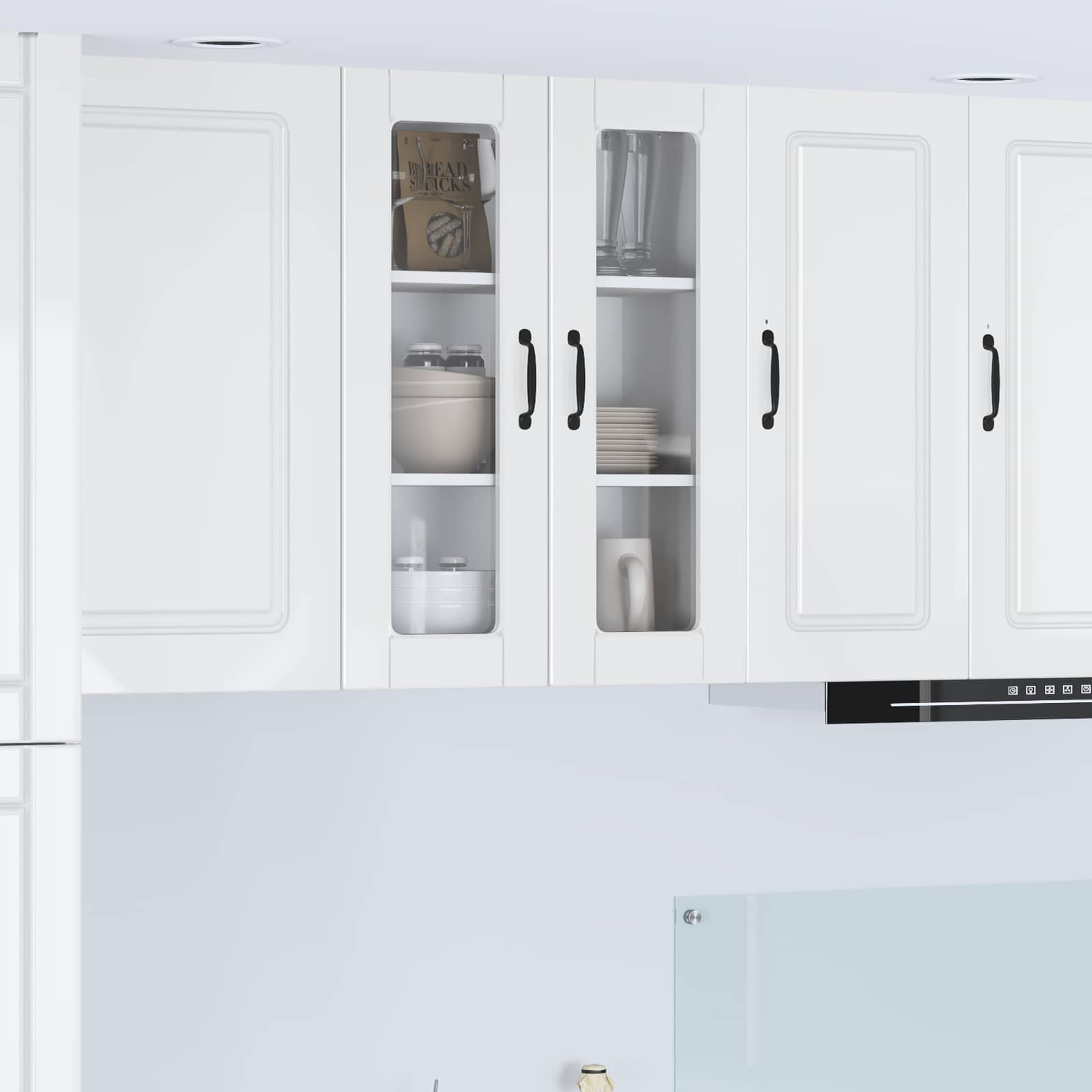 vidaXL Wandglas-Schrank PORTO Hochglanz Weiß 60 x 31 x 80 cm