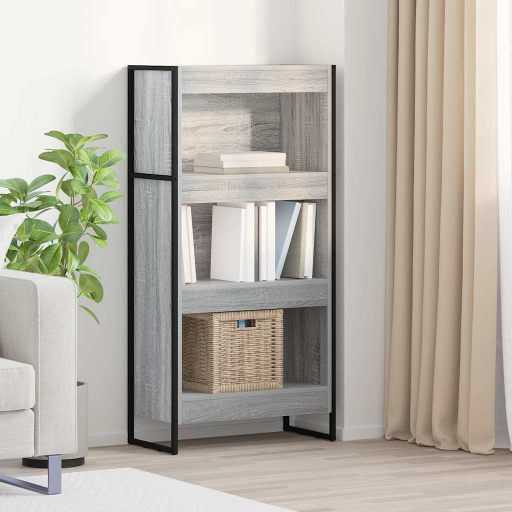 vidaXL Bücherregal Graues Sonoma 60 x 30 x 121 cm Holzwerkstoff