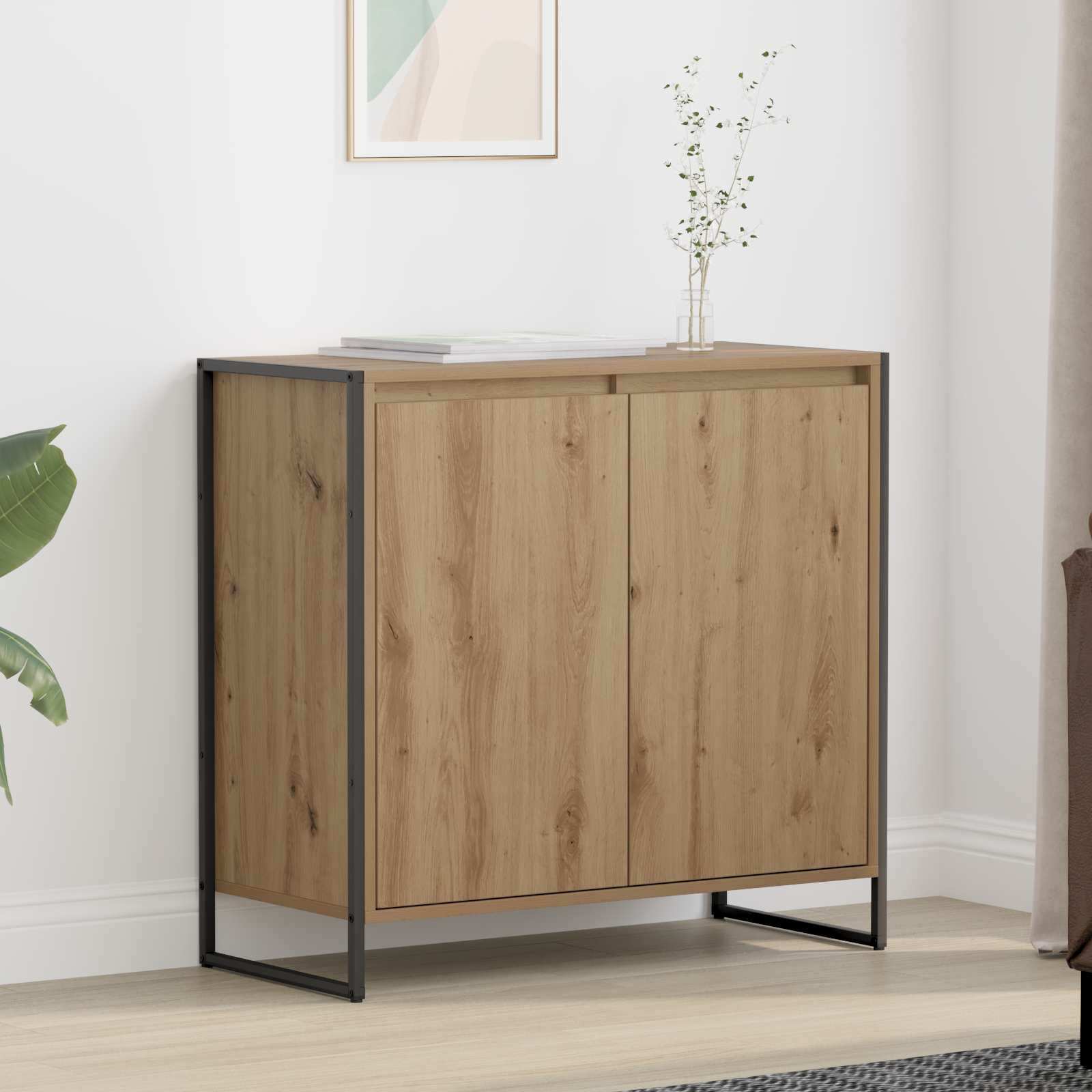 vidaXL Seitenschrank Kunsthandwerk Eiche 79 x 36 x 75 cm Holzwerkstoff