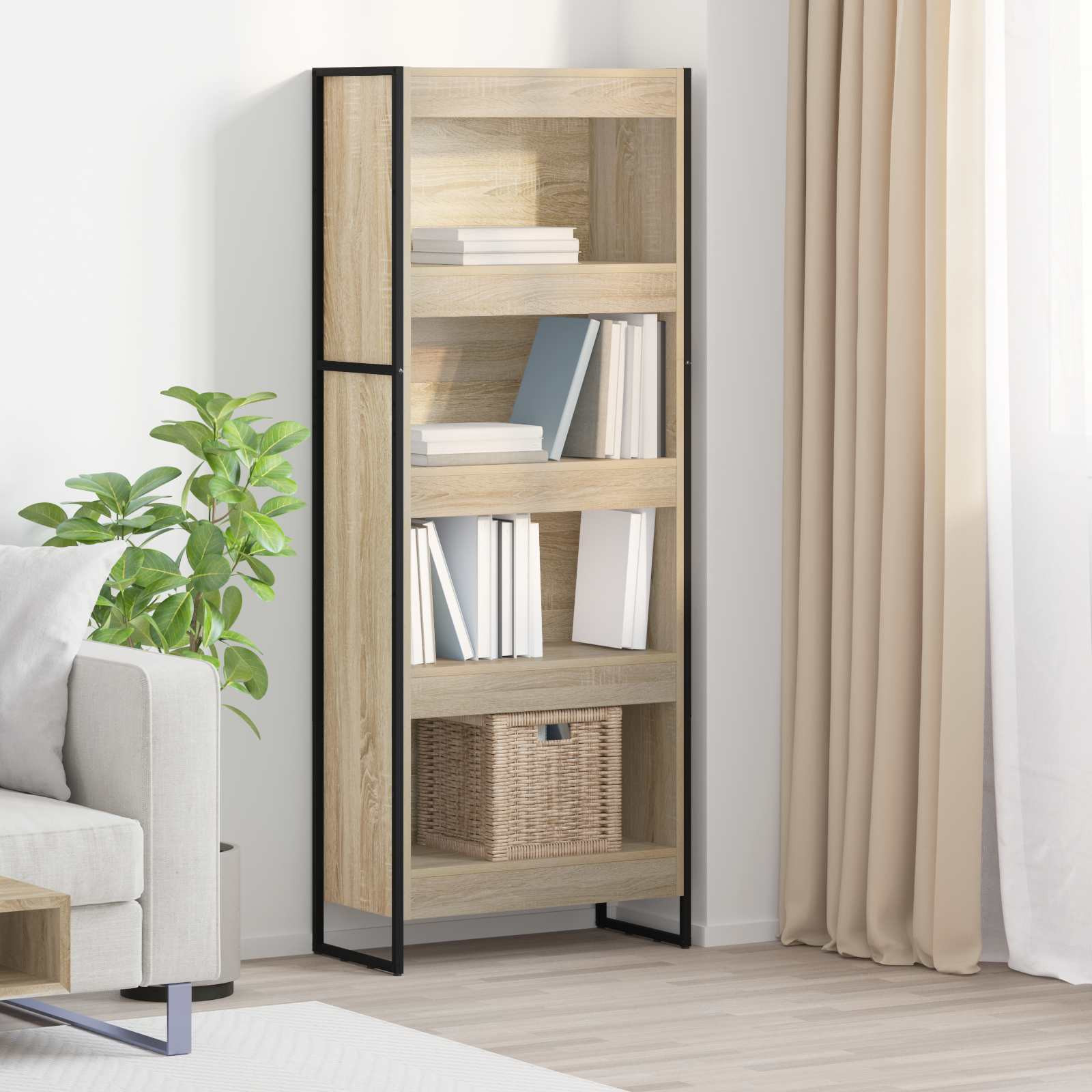 vidaXL Bücherregal Sonoma 60 x 30 x 155 cm Holzwerkstoff