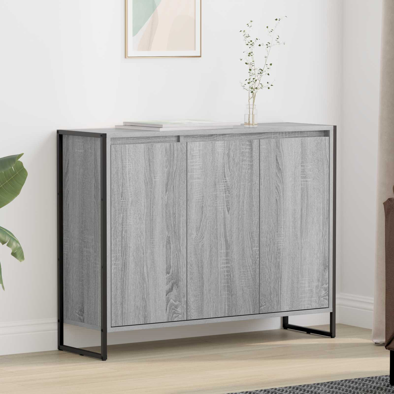 vidaXL Seitenschrank Graues Sonoma 96,5 x 30 x 75 cm Holzwerkstoff