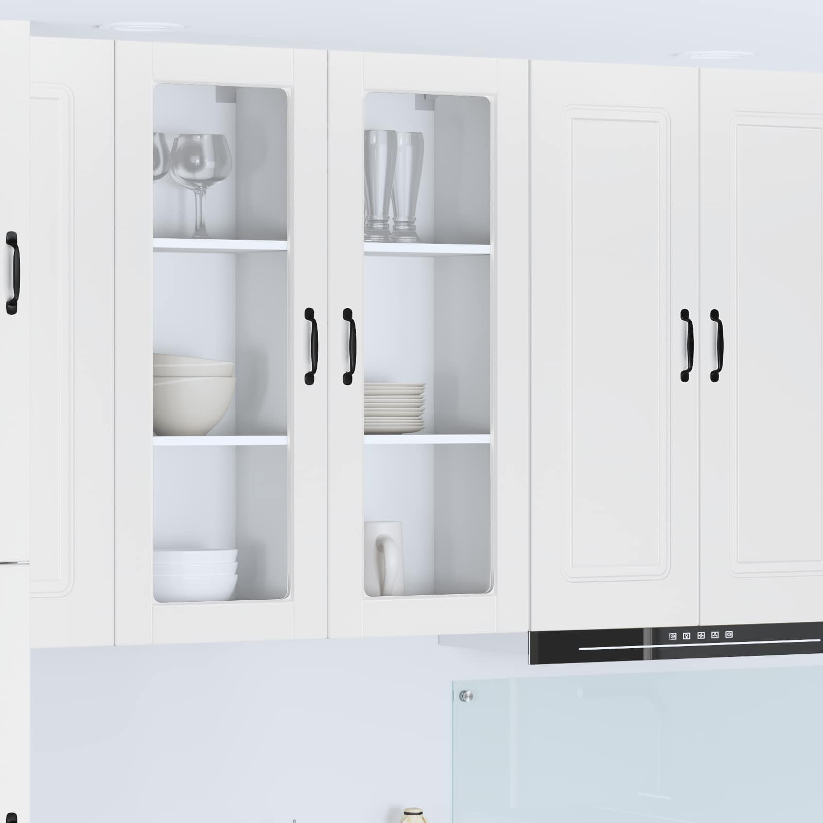 vidaXL Wandglas-Schrank PORTO Weiß 40 x 31 x 100 cm Holzwerkstoff
