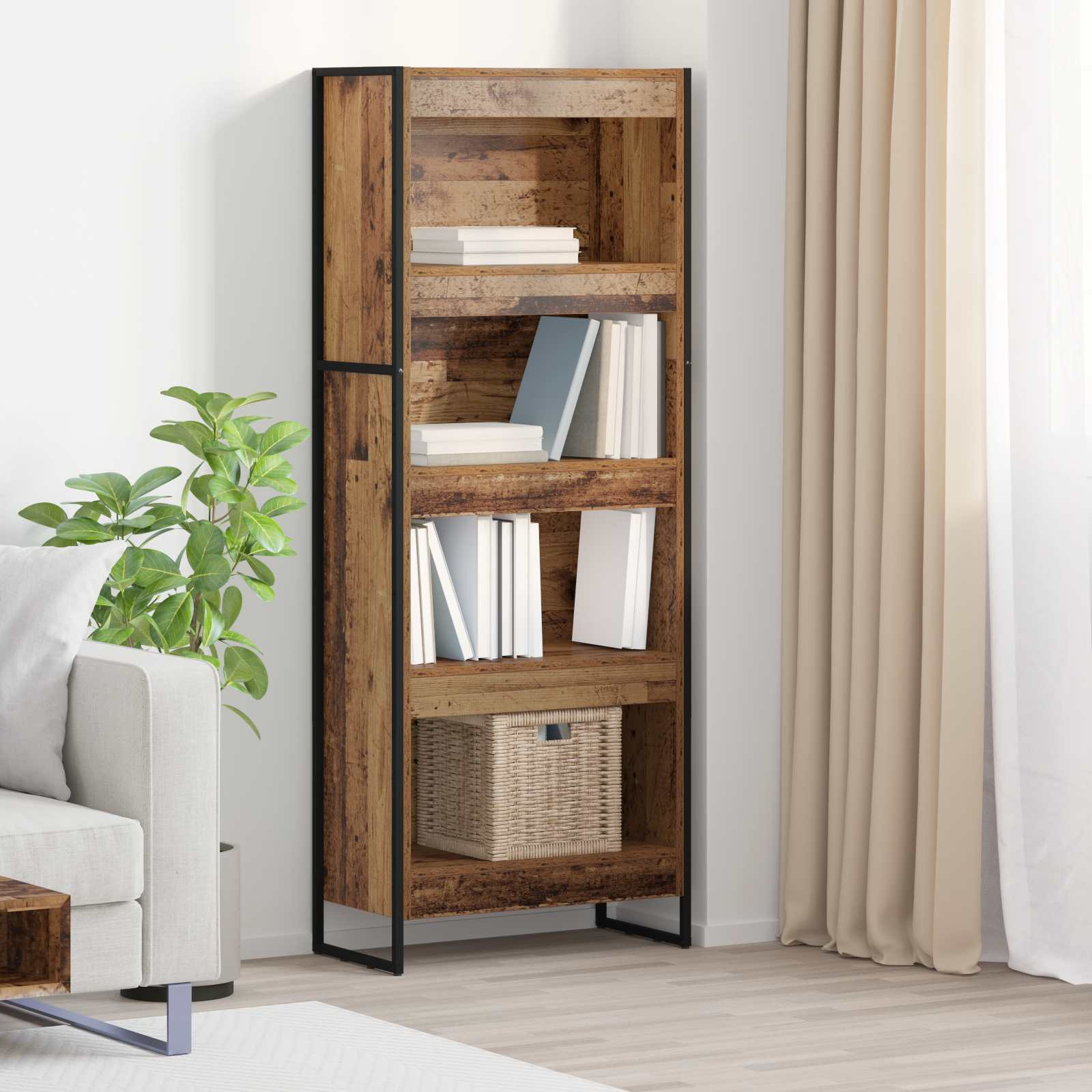 vidaXL Bücherregal Altholz 60 x 30 x 155 cm Holzwerkstoff