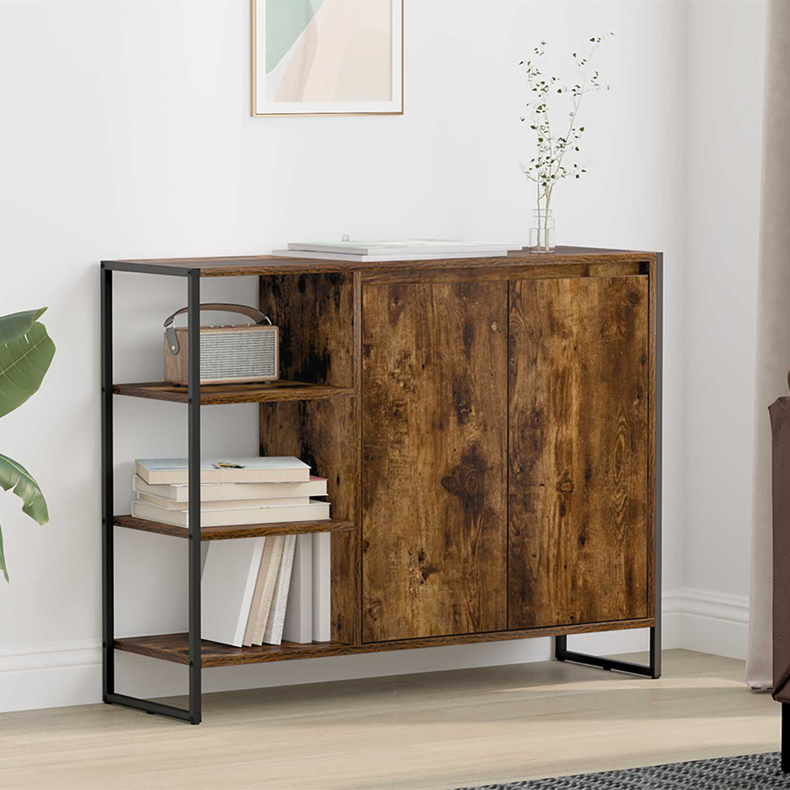 vidaXL Seitenschrank Raucharbe 96,5 x 30 x 75 cm Holzwerkstoff