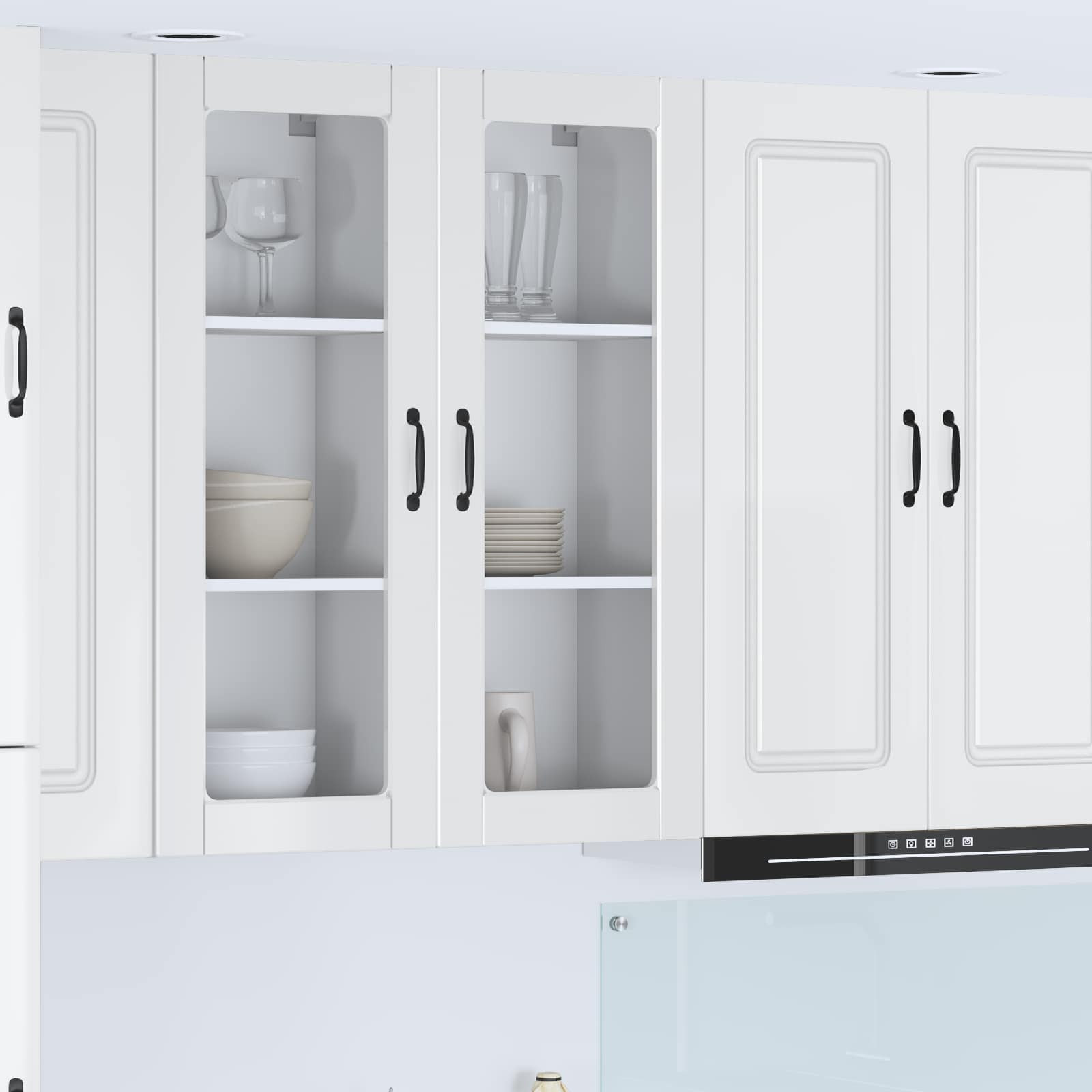vidaXL Wandglas-Schrank PORTO Hochglanz Weiß 40 x 31 x 100 cm