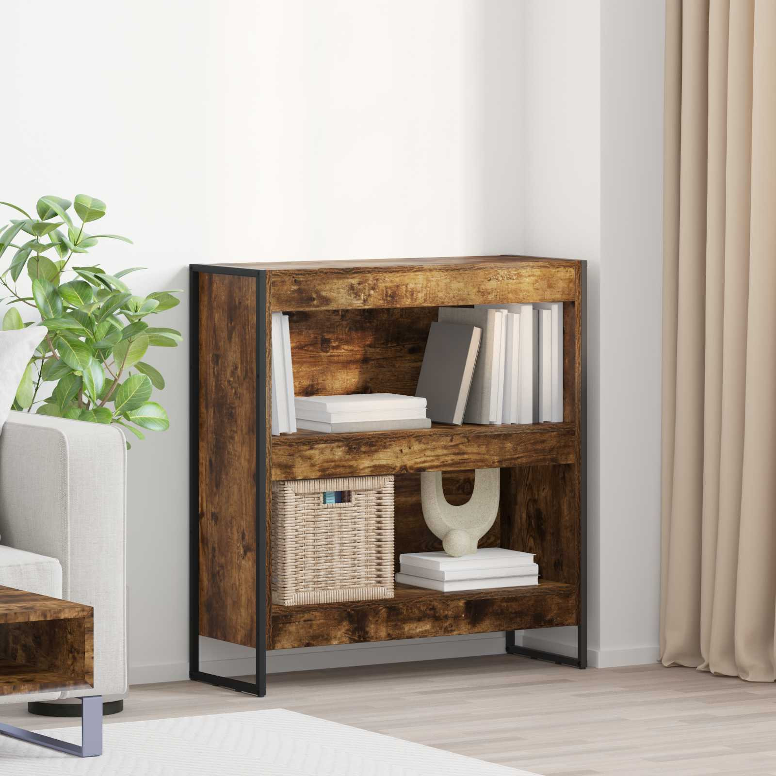 vidaXL Bücherregal Raucharbe 80 x 30 x 86,5 cm Holzwerkstoff