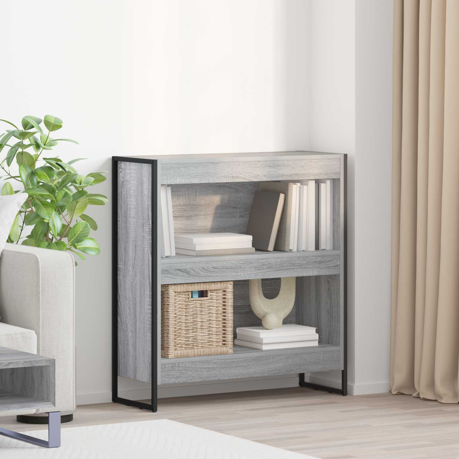vidaXL Bücherregal Graues Sonoma 80 x 30 x 86,5 cm Holzwerkstoff