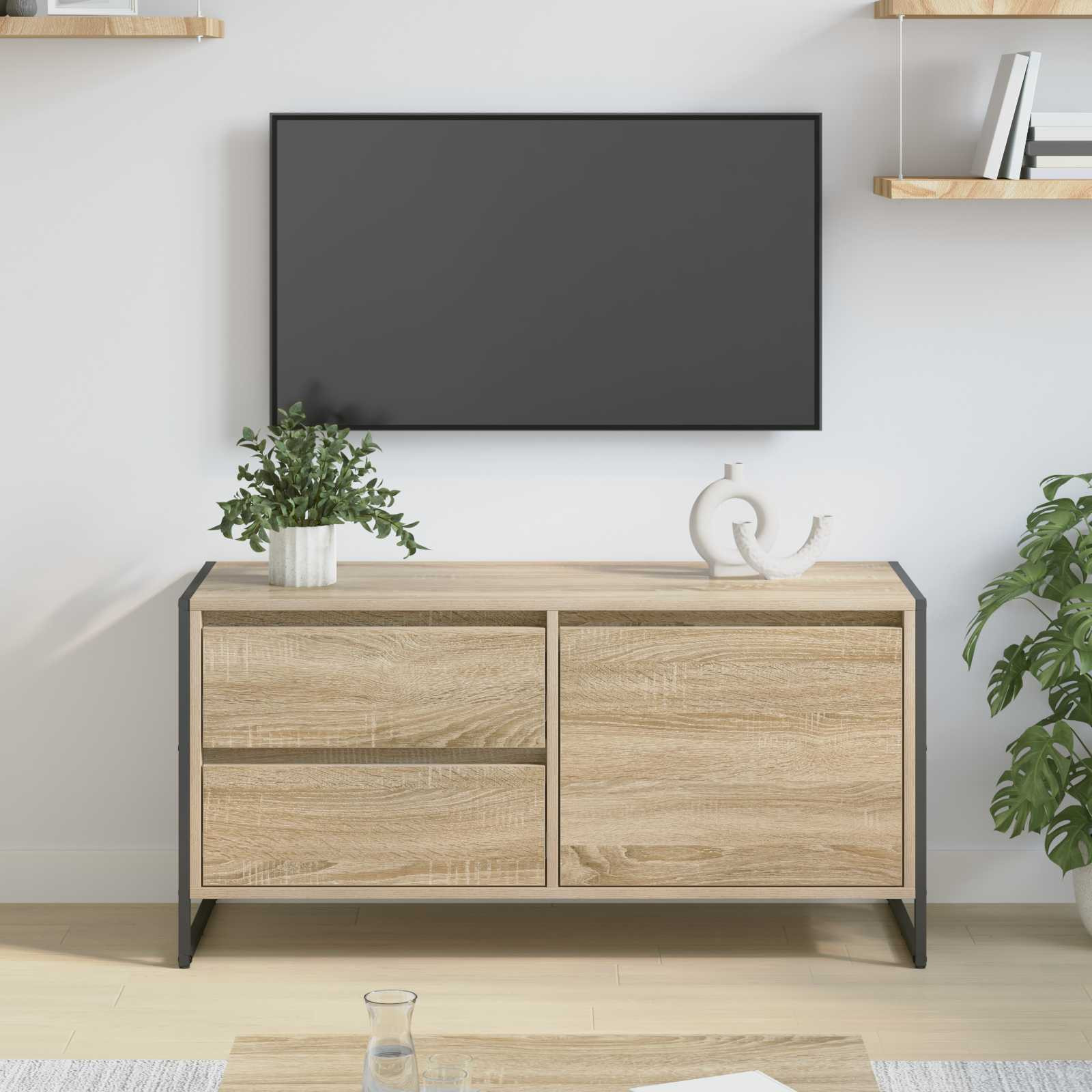 vidaXL TV-Schränk Sonoma 100 x 36 x 49.5 cm Holzwerkstoff