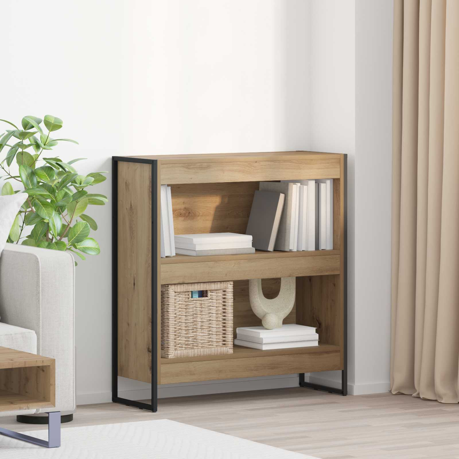 vidaXL Bücherregal 80 x 30 x 86,5 cm Holzwerkstoff Kunsthandwerk Eiche
