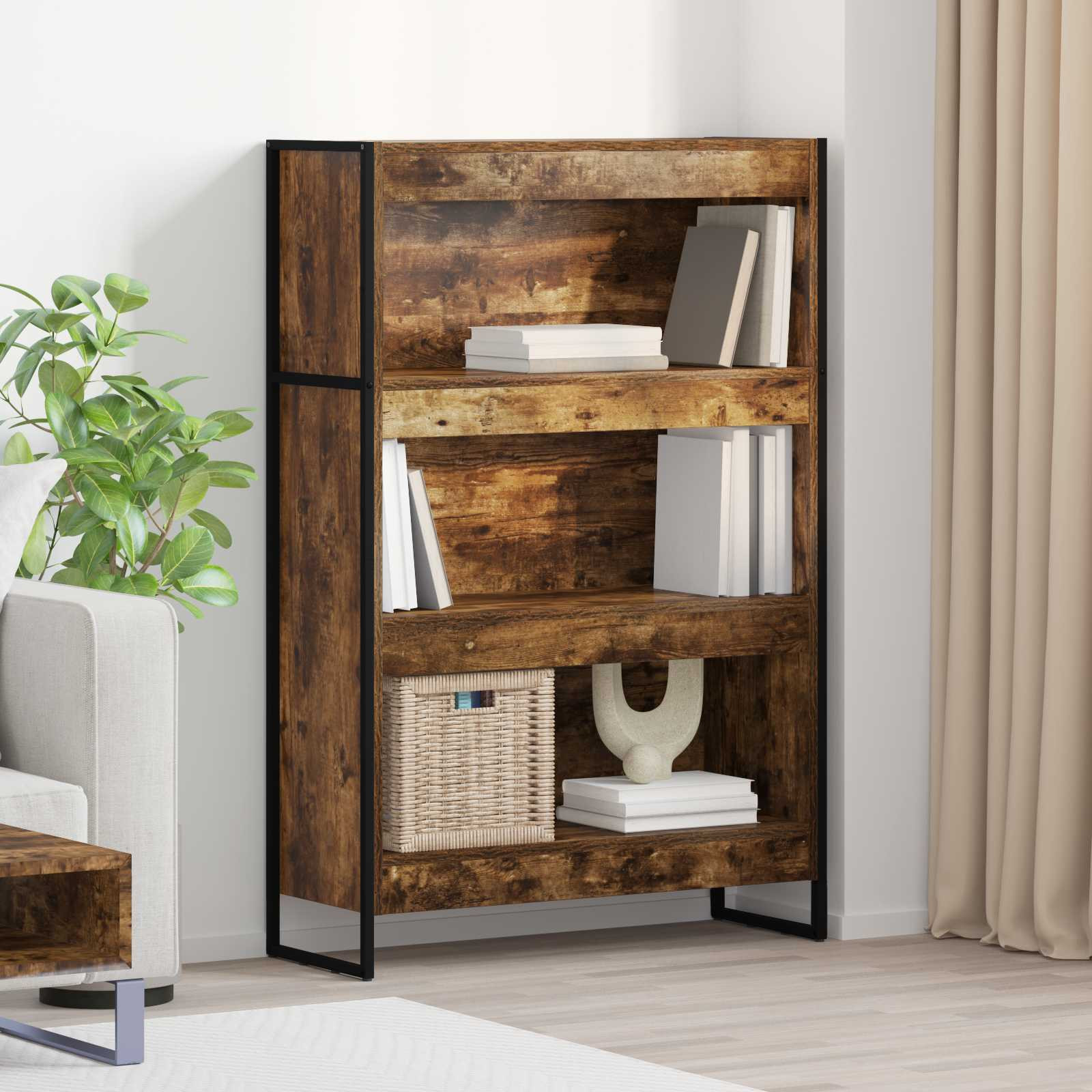 vidaXL Bücherregal Raucharbe 80 x 30 x 121 cm Holzwerkstoff