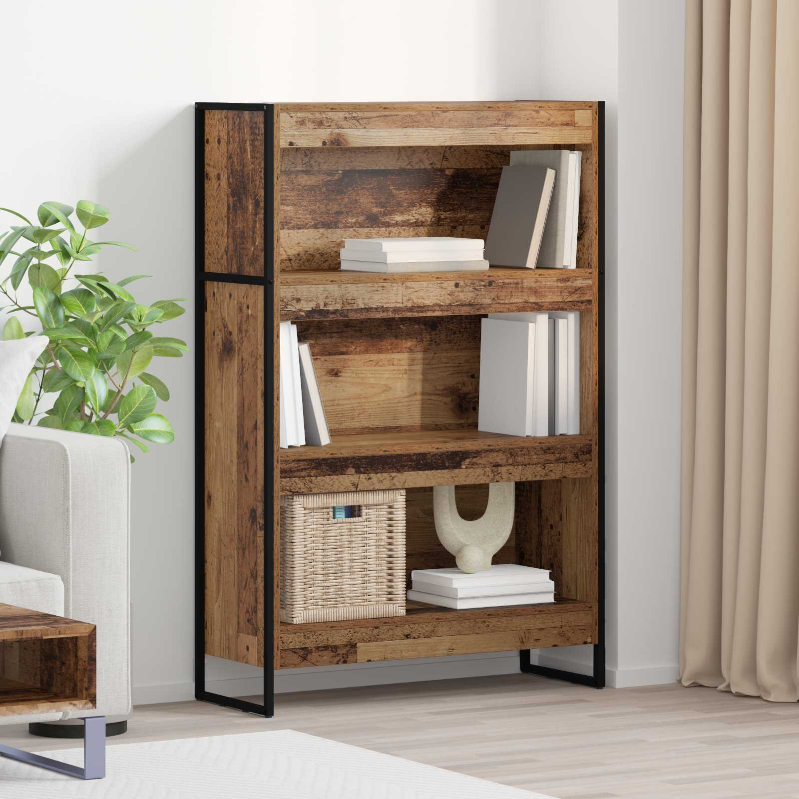 vidaXL Bücherregal Altholz 80 x 30 x 121 cm Holzwerkstoff