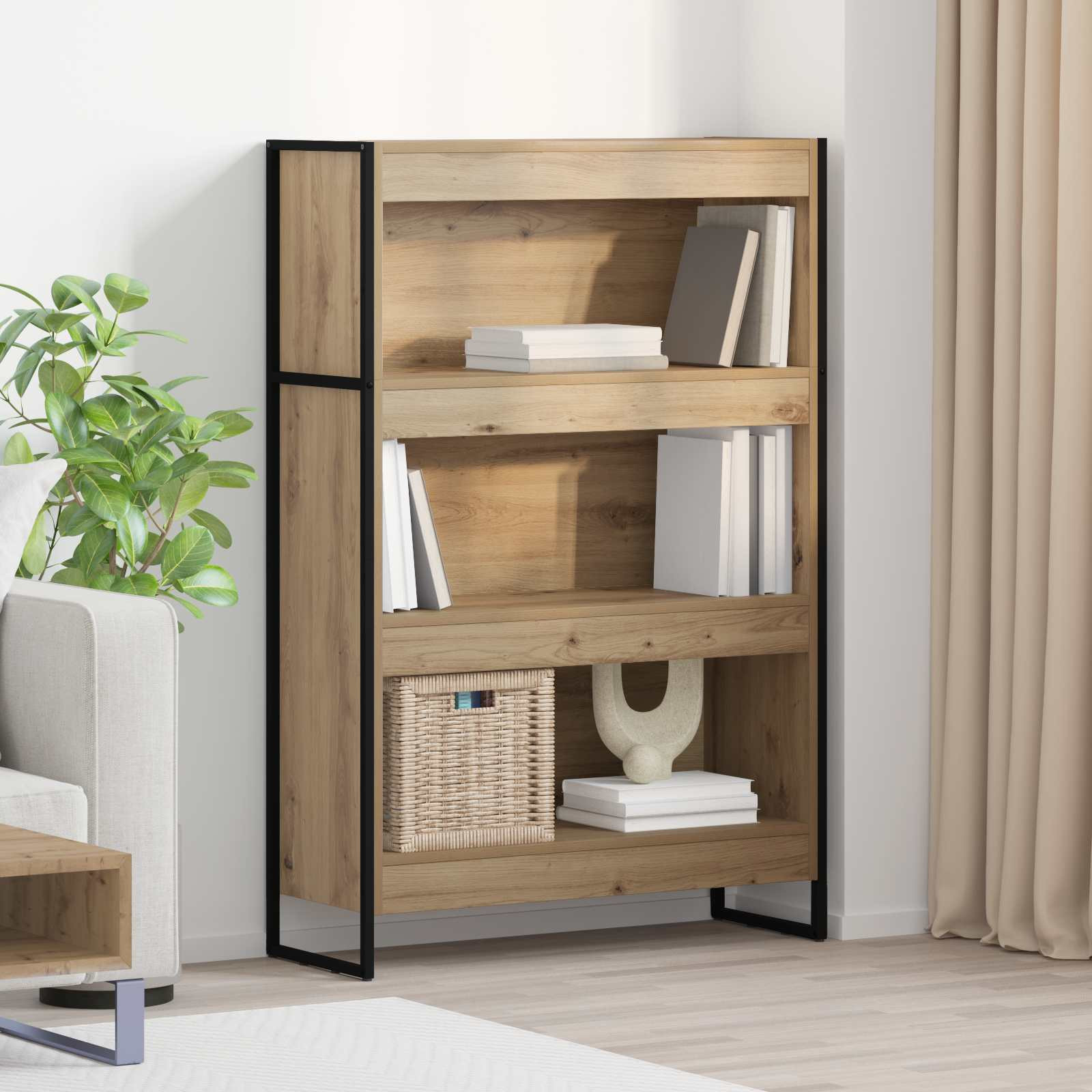 vidaXL Bücherregal 80 x 30 x 121 cm Holzwerkstoff Kunsthandwerk Eiche