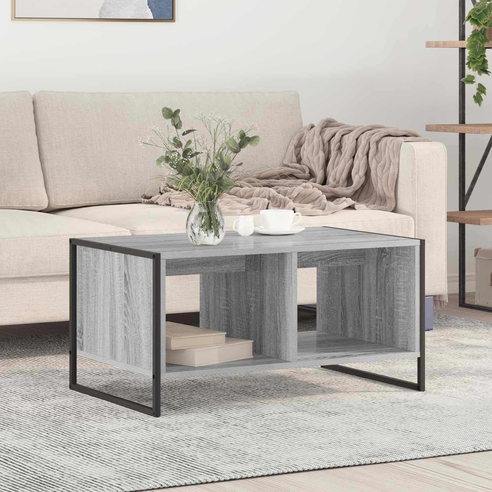 vidaXL Couchtisch Graues Sonoma 80 x 50 x 40 cm Holzwerkstoff