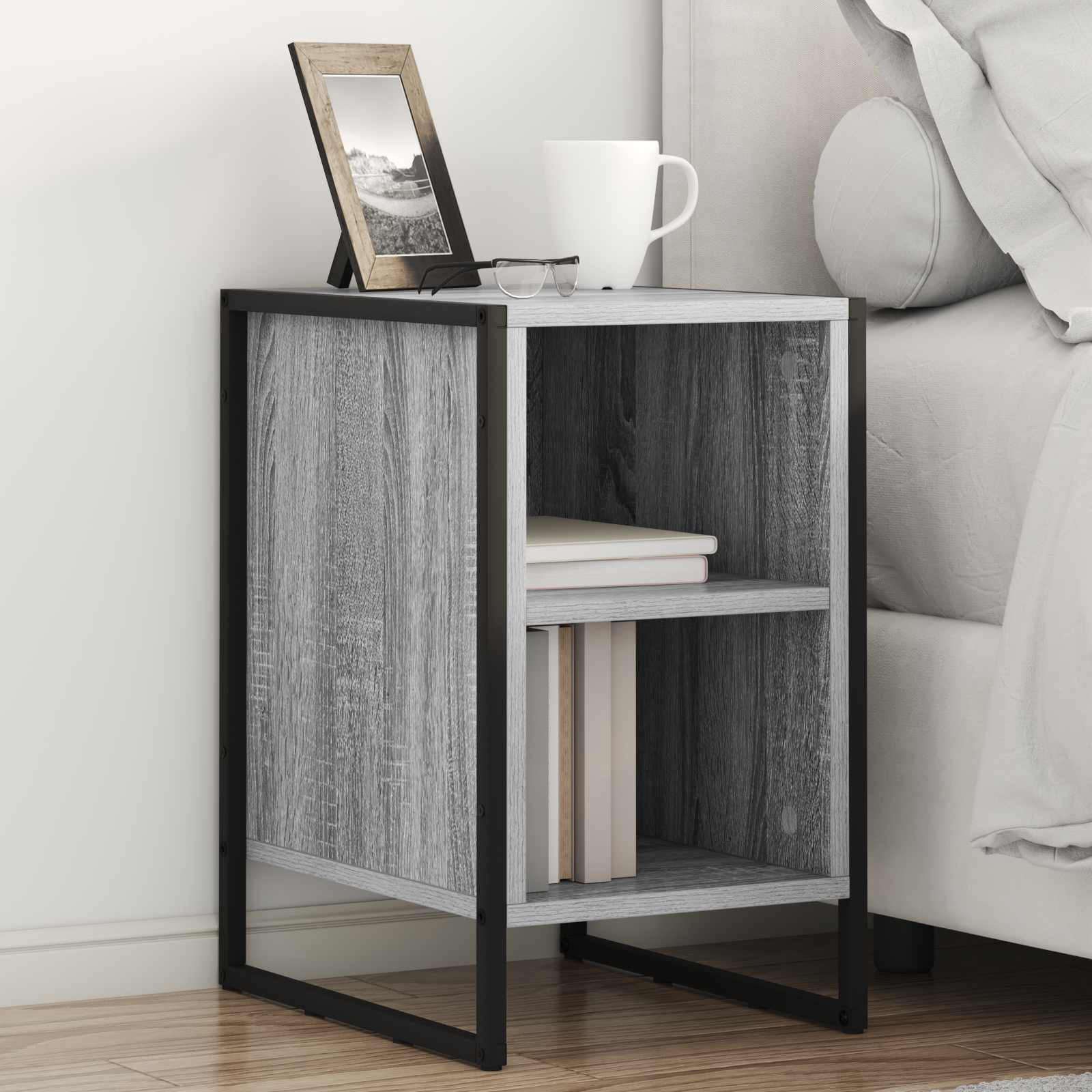 vidaXL Nachttisch Graues Sonoma 39,5 x 30 x 50 cm Holzwerkstoff