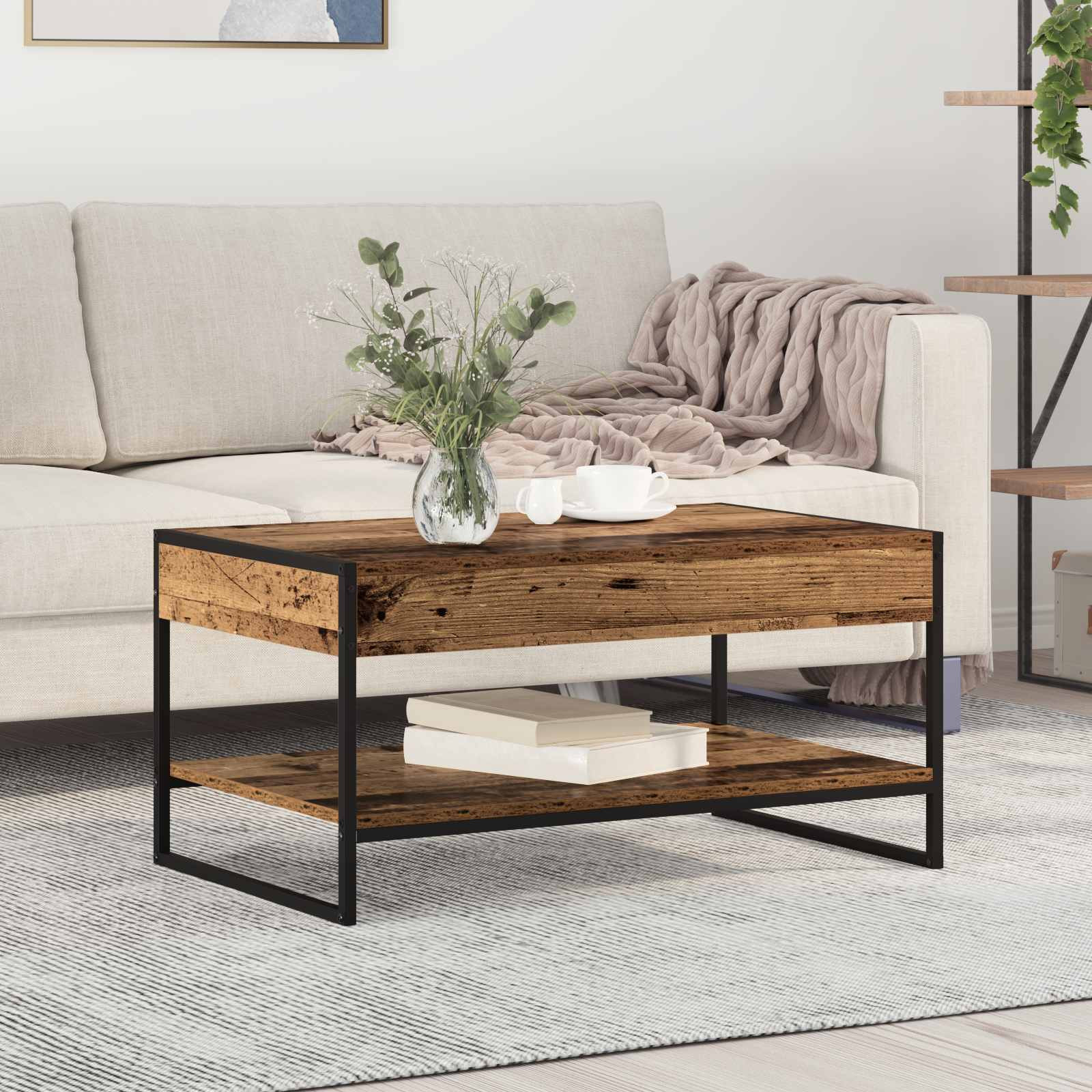 vidaXL Couchtisch Altholz 80 x 50 x 40 cm Holzwerkstoff