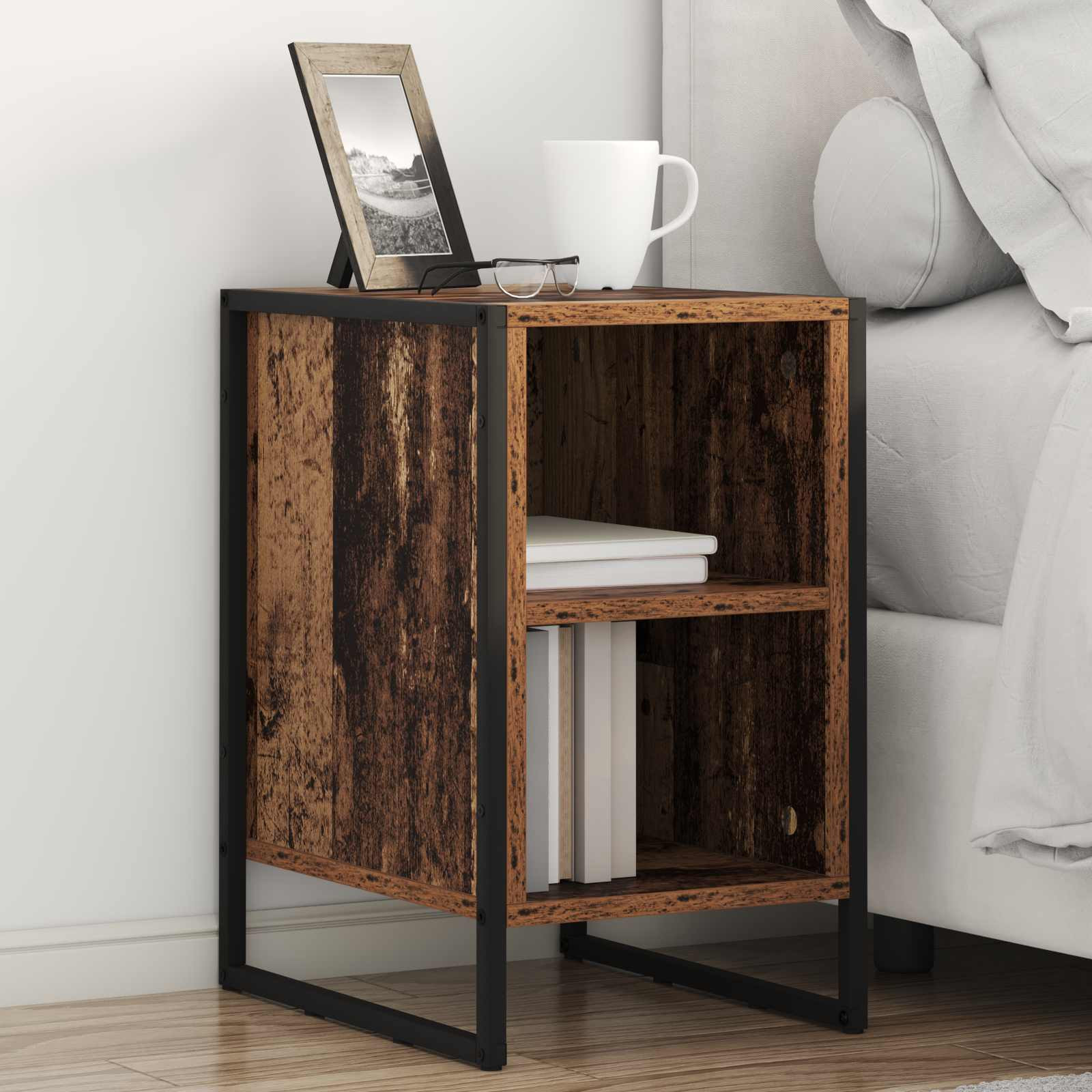 vidaXL Nachttisch 2 pcs Altholz 39,5 x 30 x 50 cm Holzwerkstoff