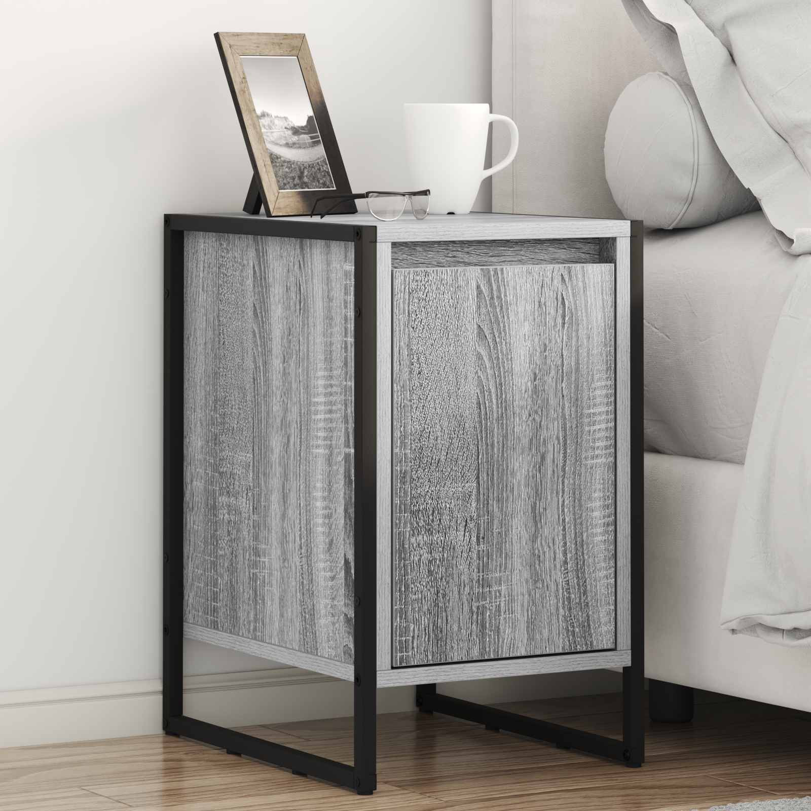 vidaXL Nachttisch Graues Sonoma 39,5 x 30 x 50 cm Holzwerkstoff