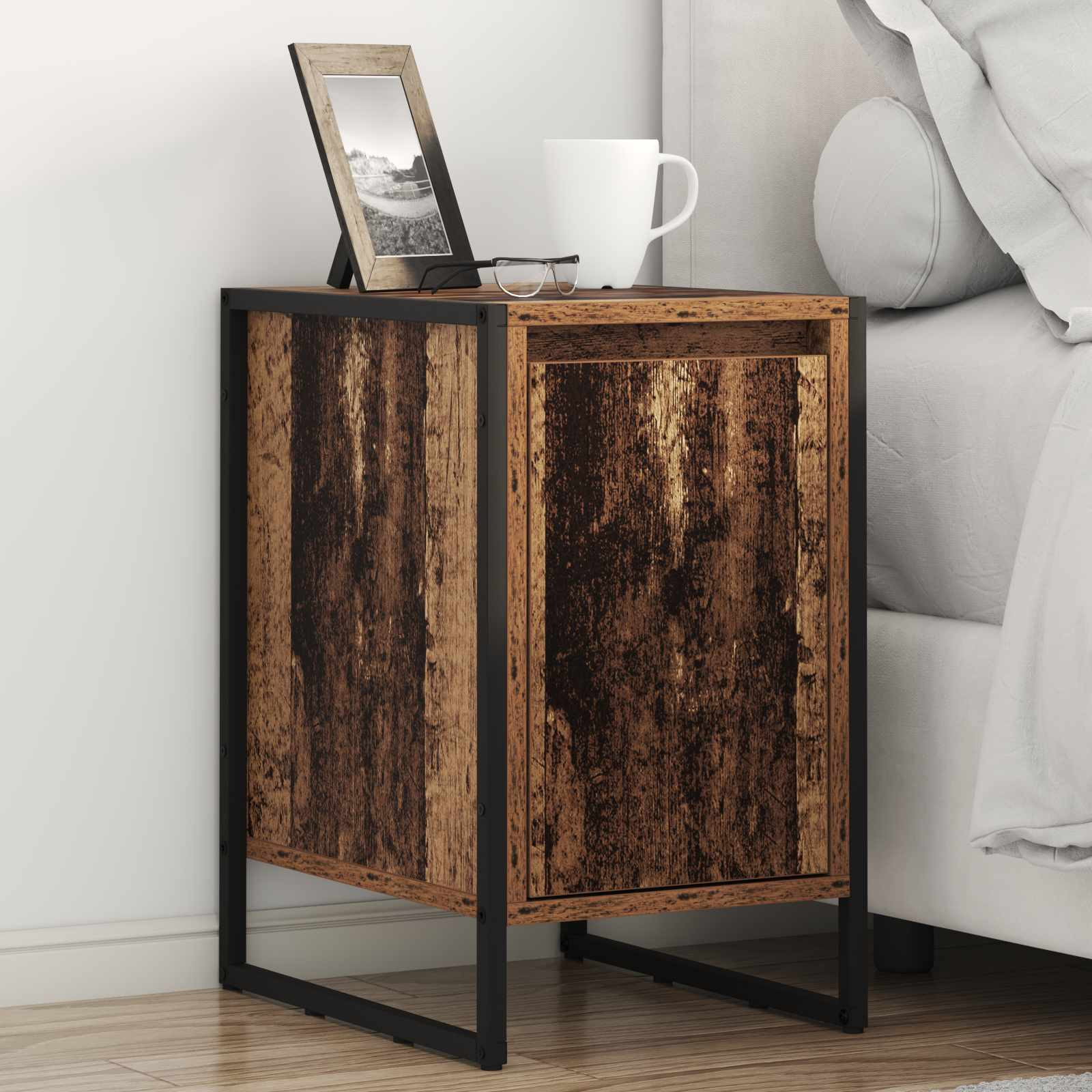 vidaXL Nachttisch Altholz 39,5 x 30 x 50 cm Holzwerkstoff
