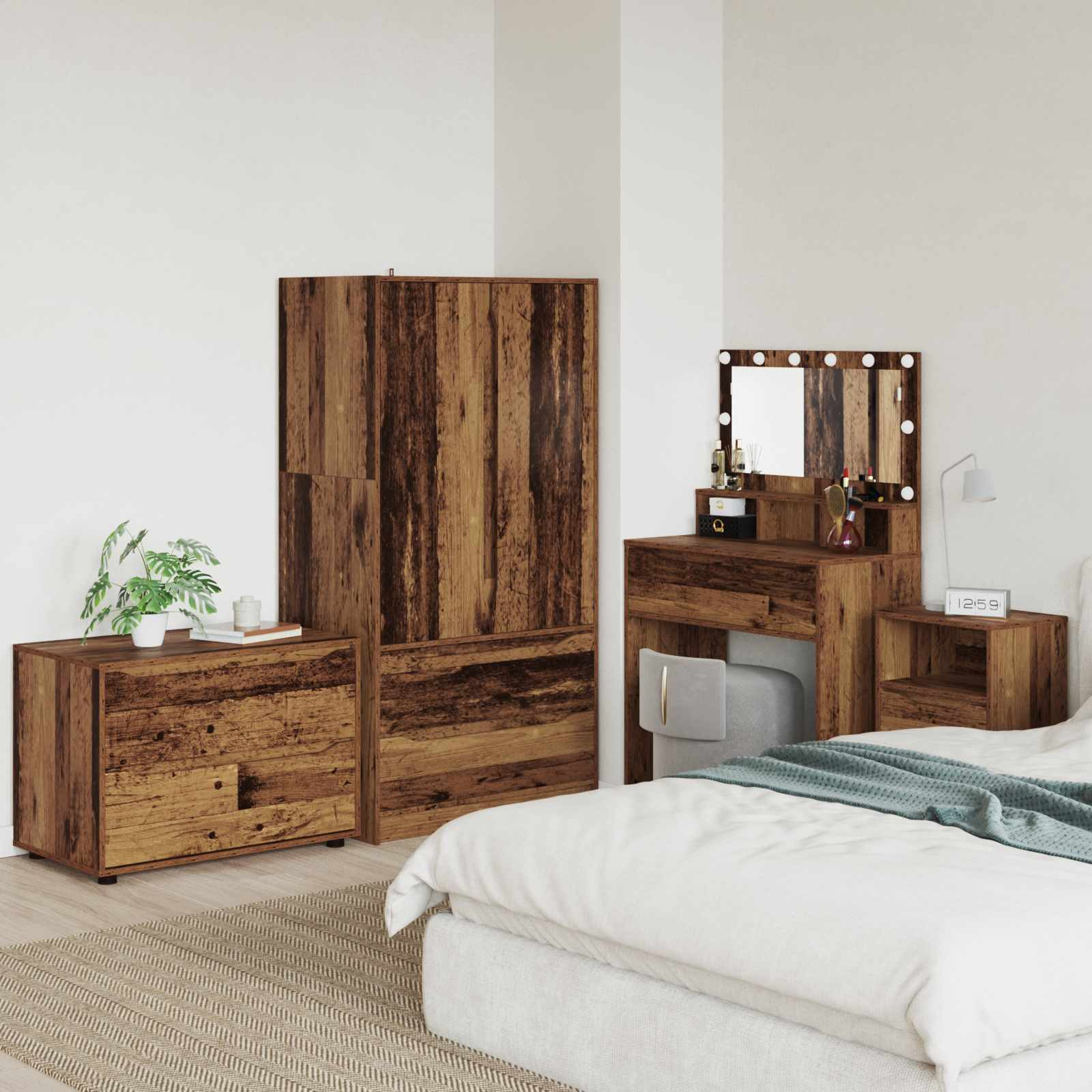 vidaXL Aufbewahrungsschrank Altholz 80 x 48 x 57 cm Holzwerkstoff