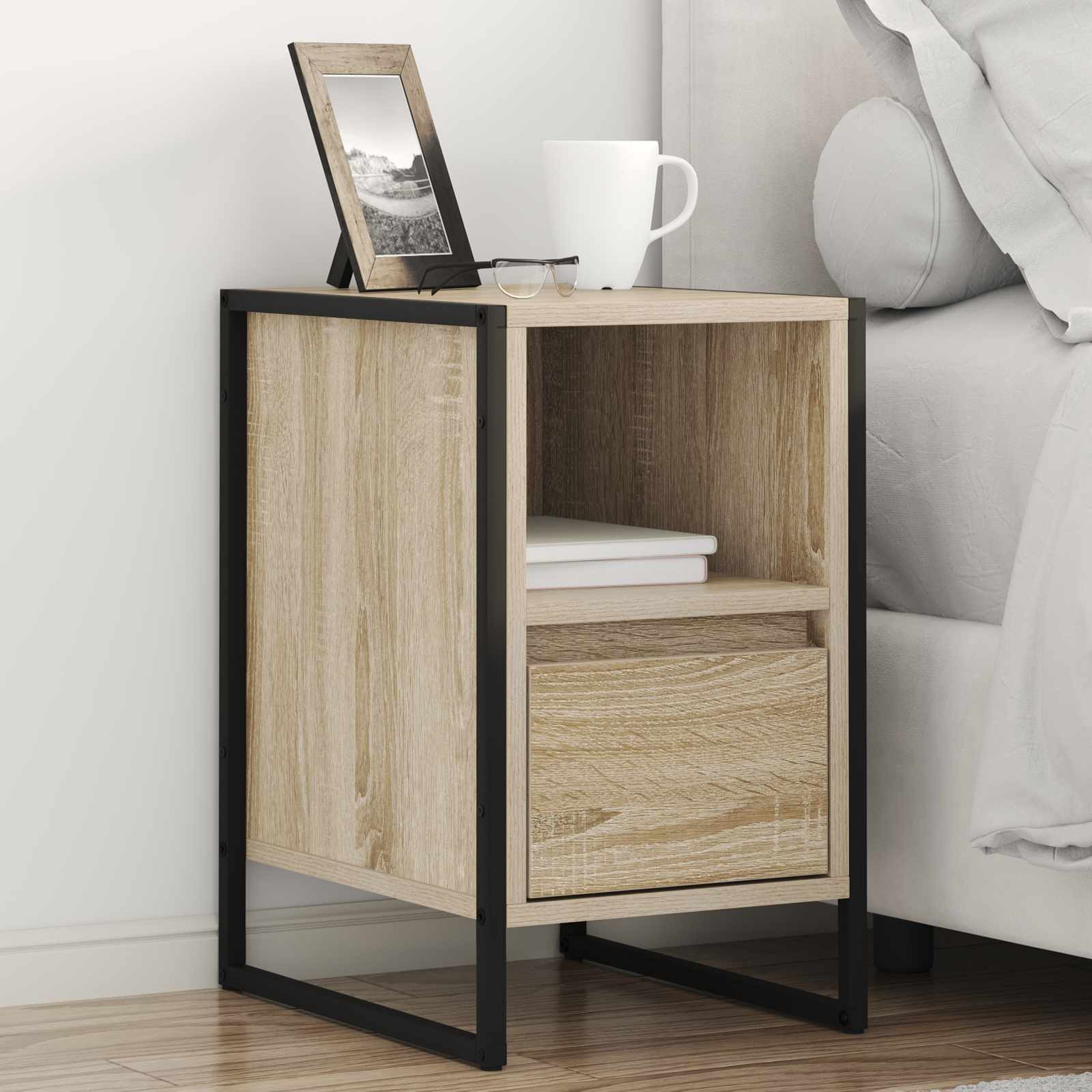 vidaXL Nachttisch 2 pcs Sonoma 39,5 x 30 x 50 cm Holzwerkstoff