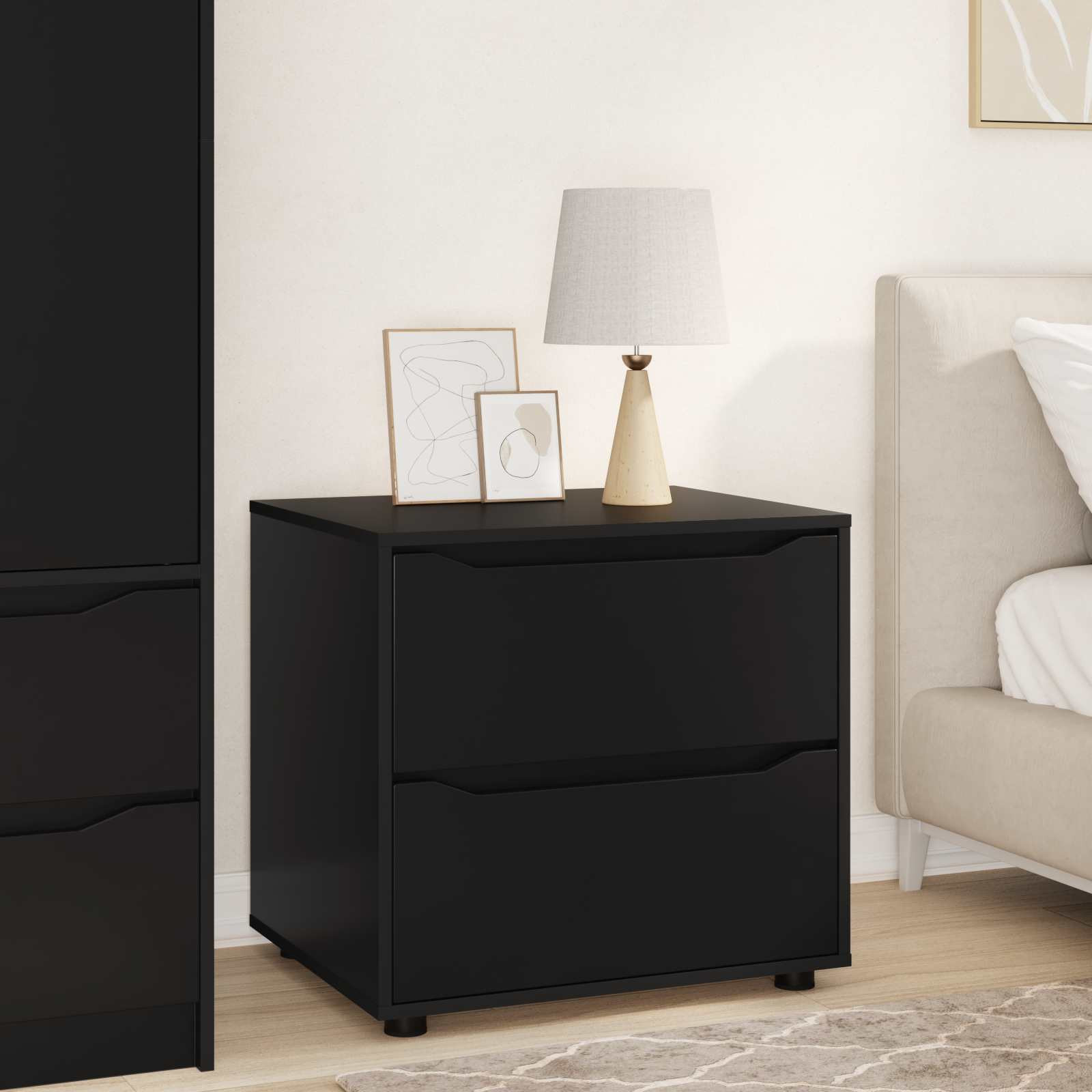 vidaXL Aufbewahrungsschrank Schwarz 60 x 48 x 57 cm Holzwerkstoff