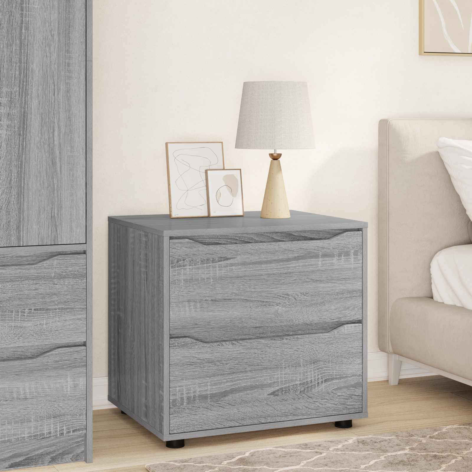 vidaXL Aufbewahrungsschrank Graues Sonoma 60 x 48 x 57 cm