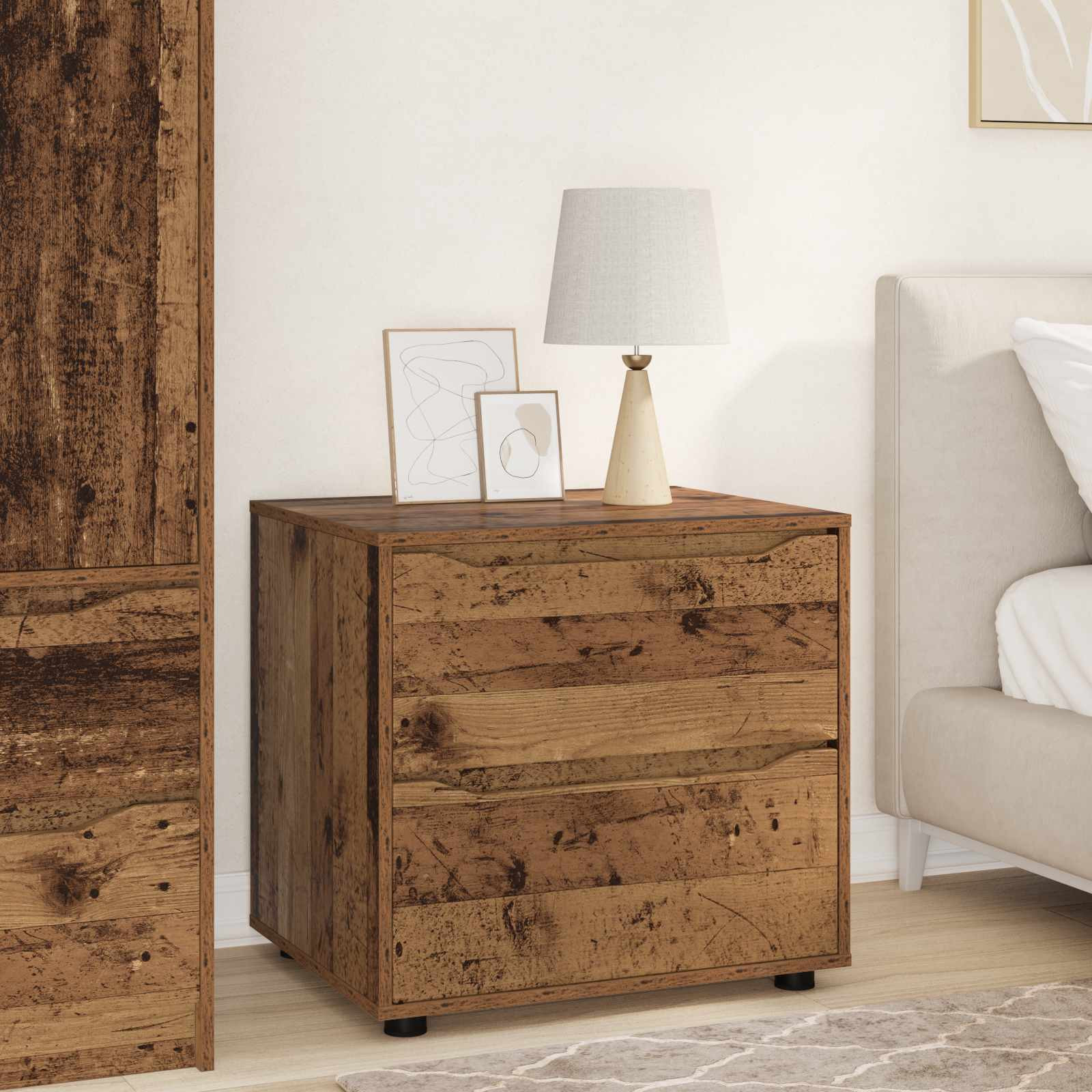 vidaXL Aufbewahrungsschrank Altholz 60 x 48 x 57 cm Holzwerkstoff