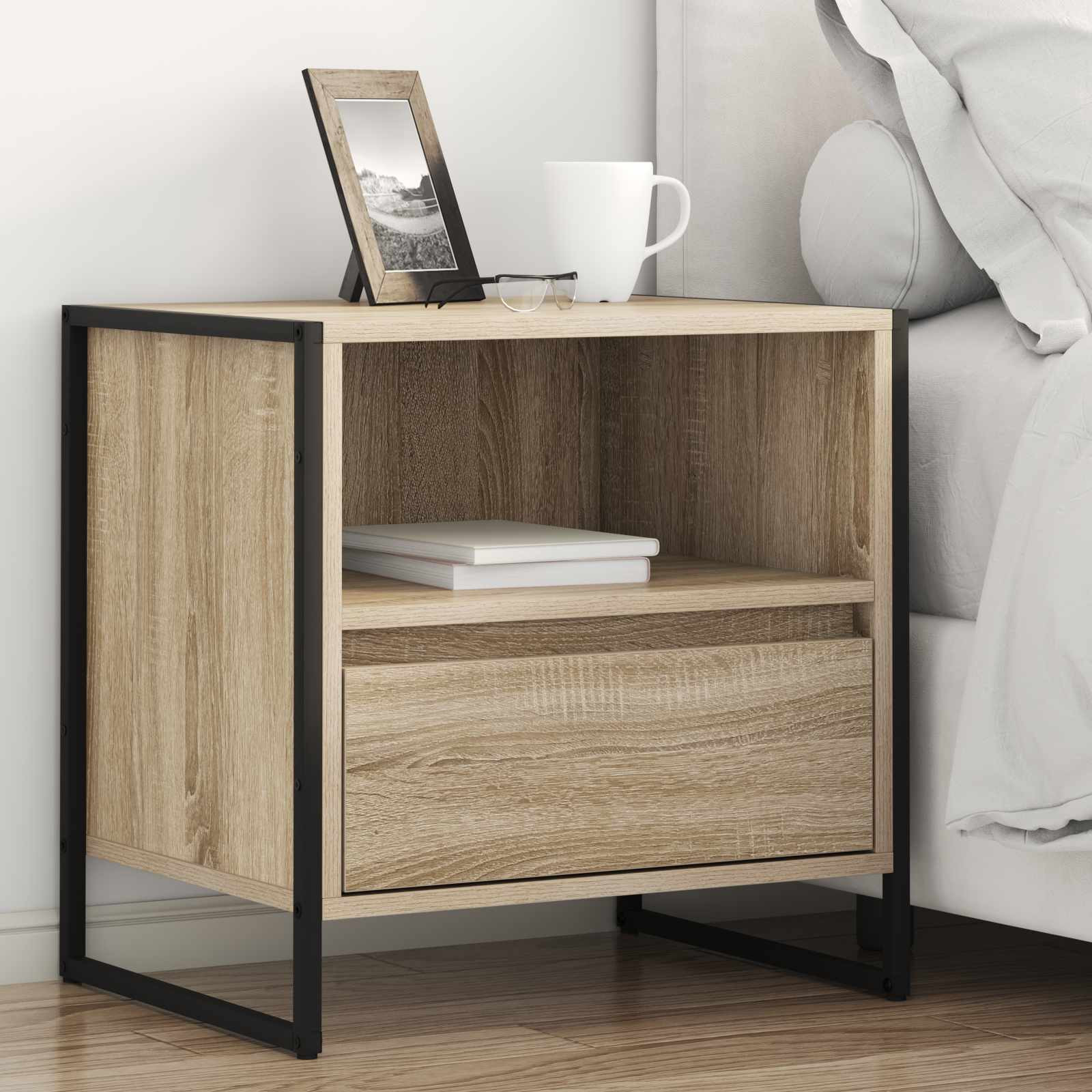 vidaXL Nachttisch 2 pcs Sonoma 50 x 39,5 x 50 cm Holzwerkstoff