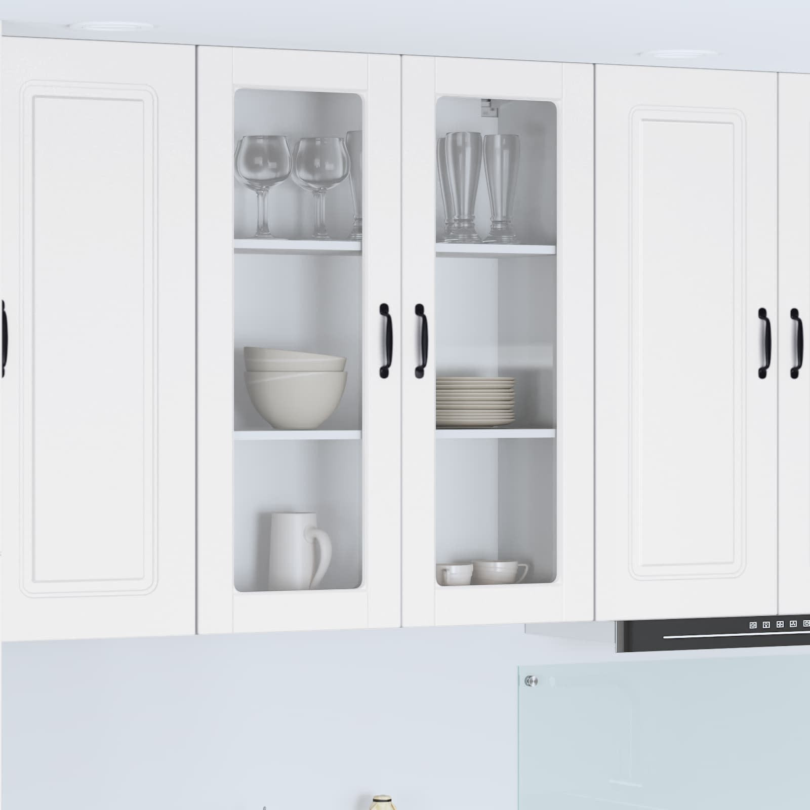 vidaXL Wandglas-Schrank PORTO Weiß 80 x 31 x 100 cm Holzwerkstoff
