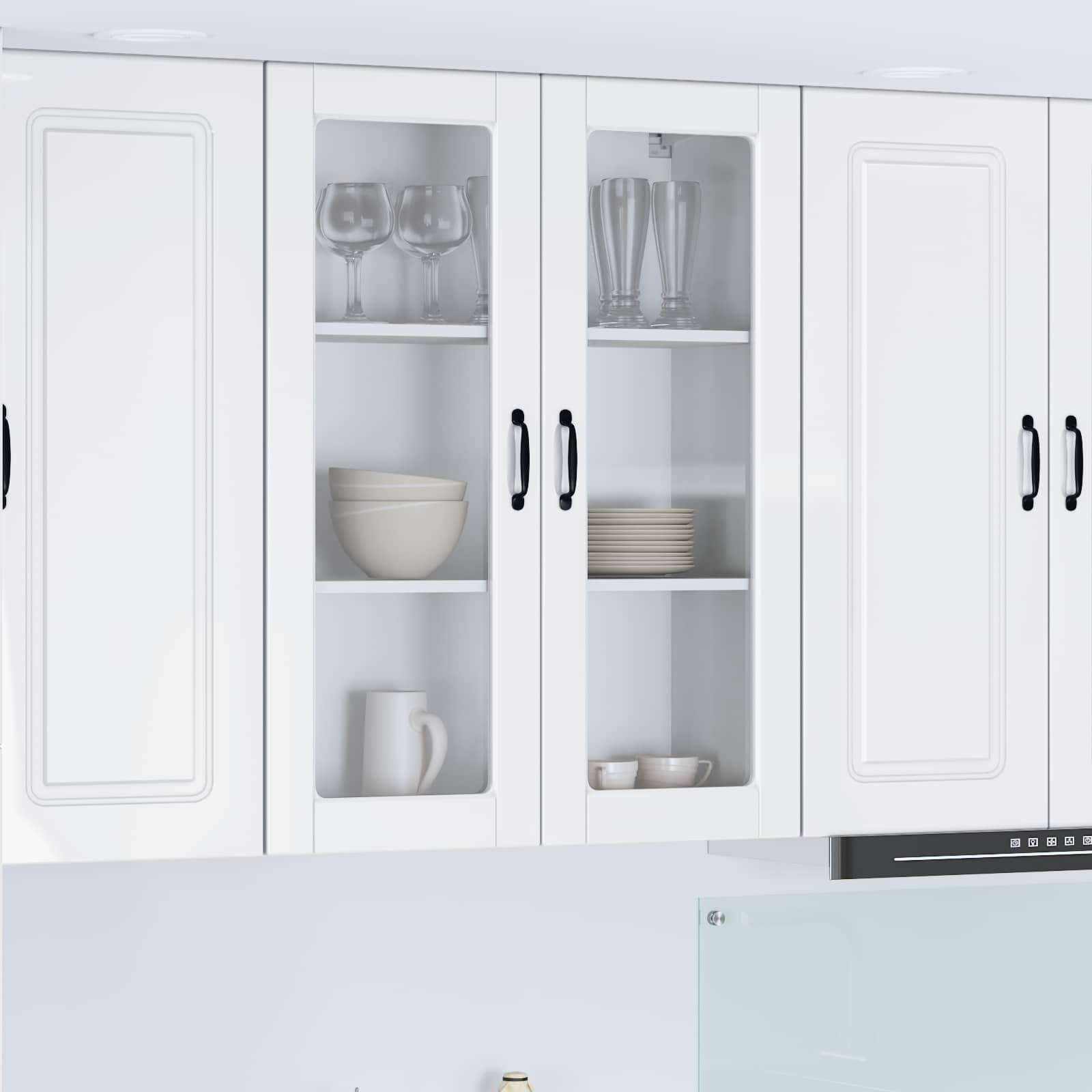 vidaXL Wandglas-Schrank PORTO Hochglanz Weiß 80 x 31 x 100 cm