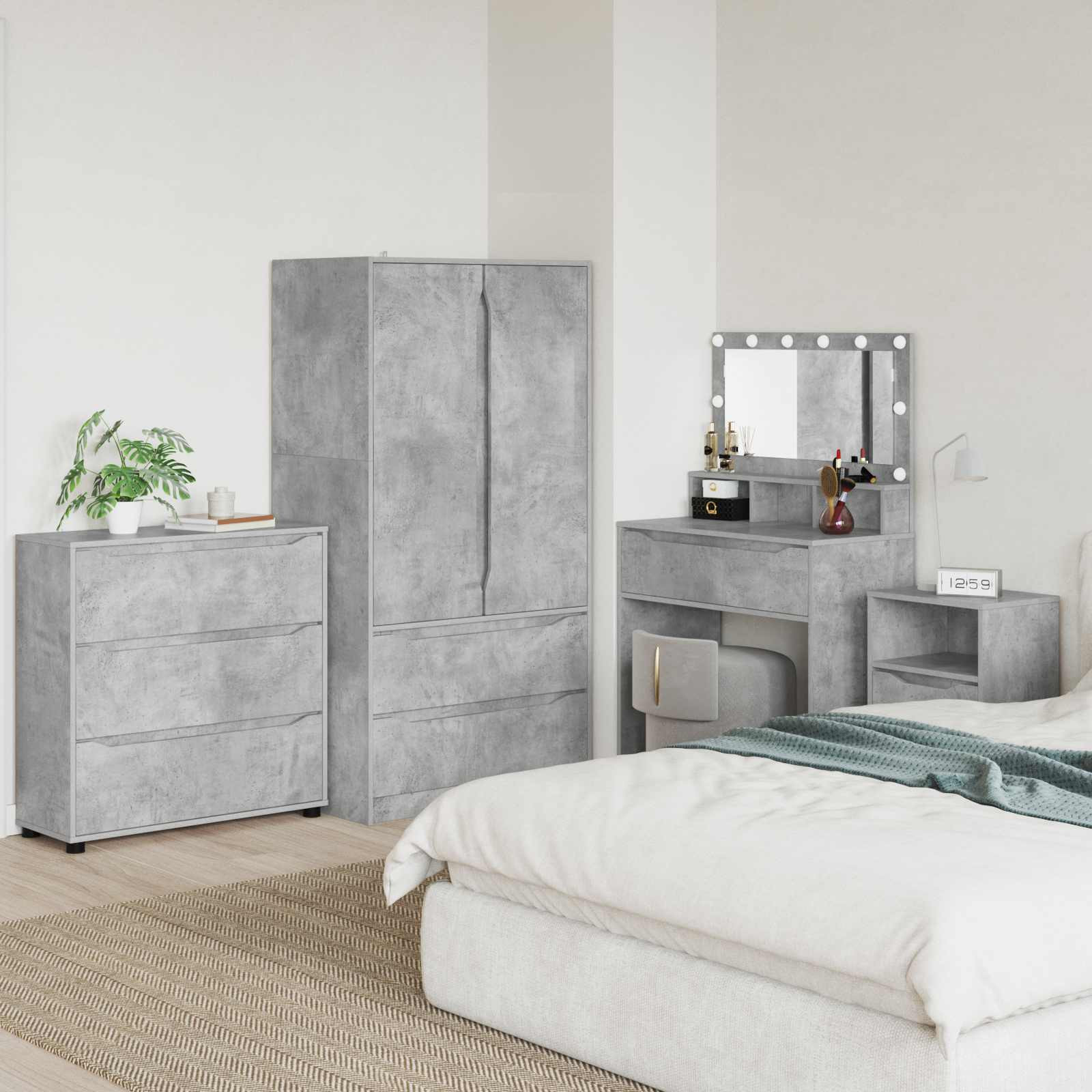 vidaXL Aufbewahrungsschrank Beton Grau 80 x 31 x 81 cm Holzwerkstoff